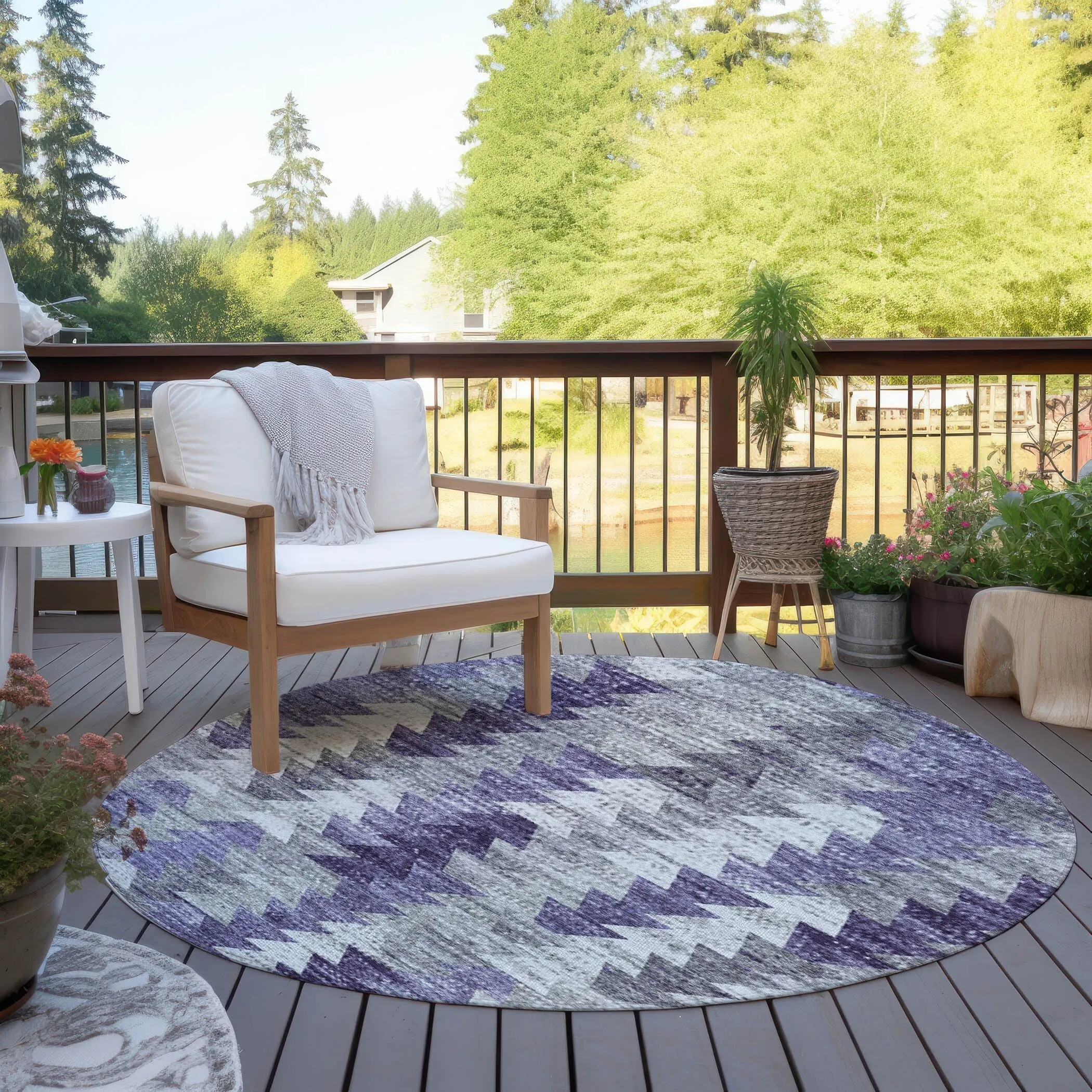 Machine Washable Indoor/ Outdoor Chantille Modern Moroccan Boho Rug