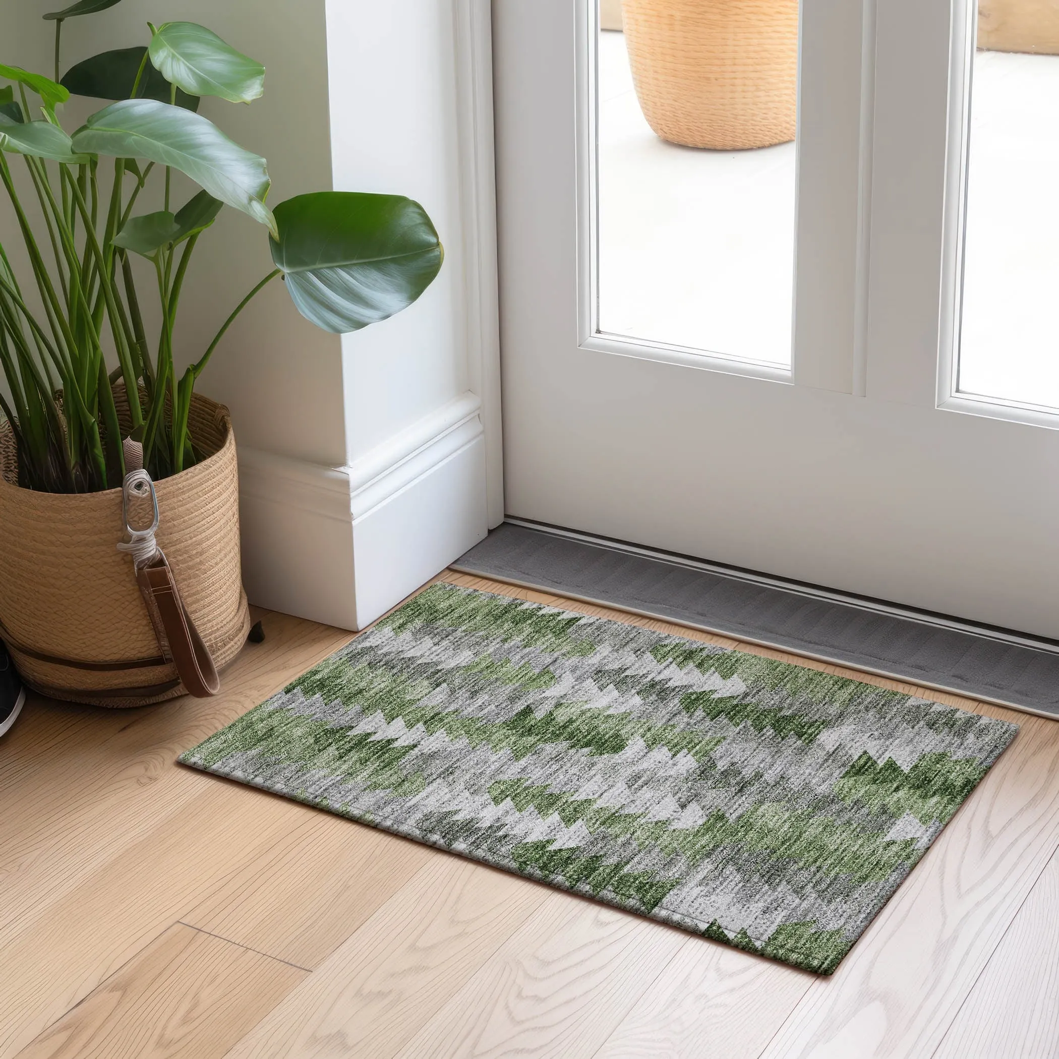 Machine Washable Indoor/ Outdoor Chantille Modern Moroccan Boho Rug