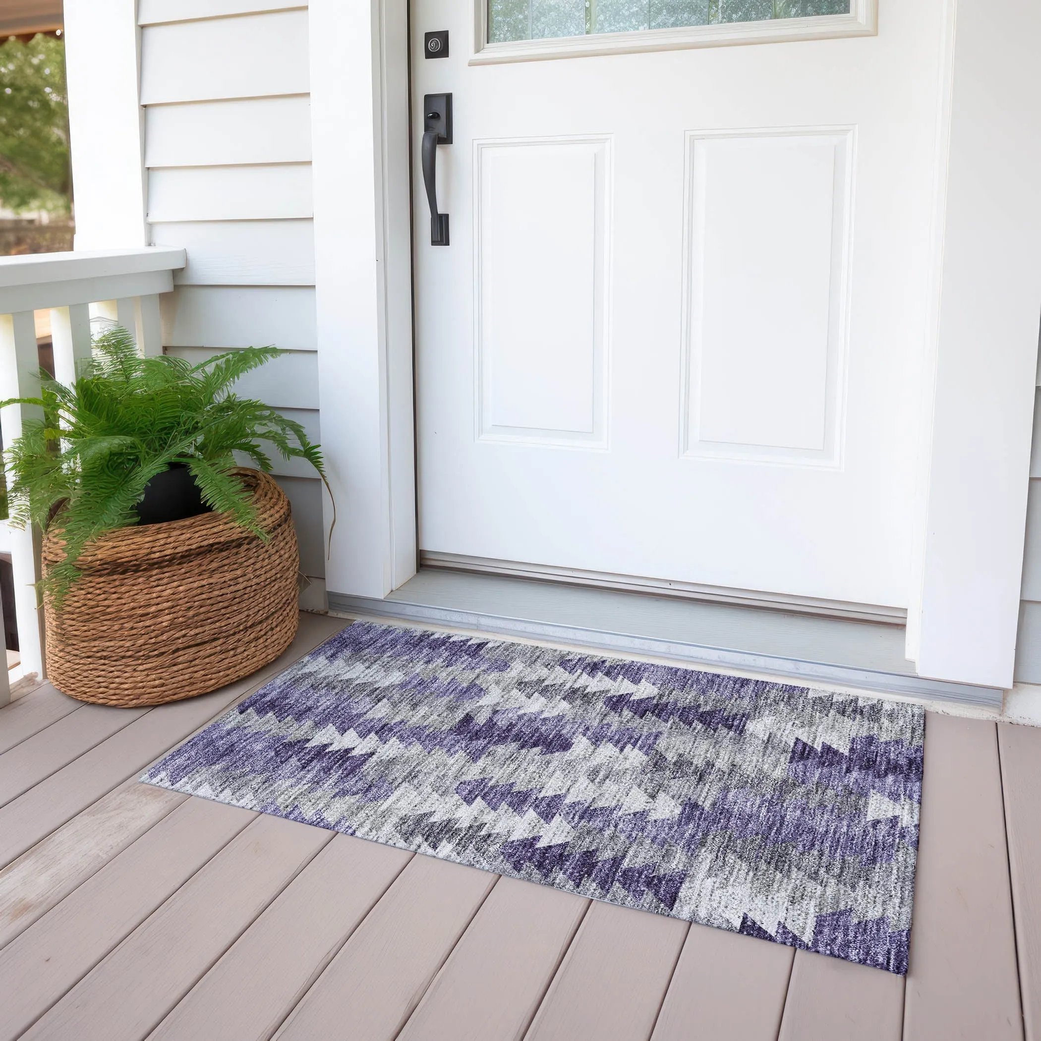 Machine Washable Indoor/ Outdoor Chantille Modern Moroccan Boho Rug