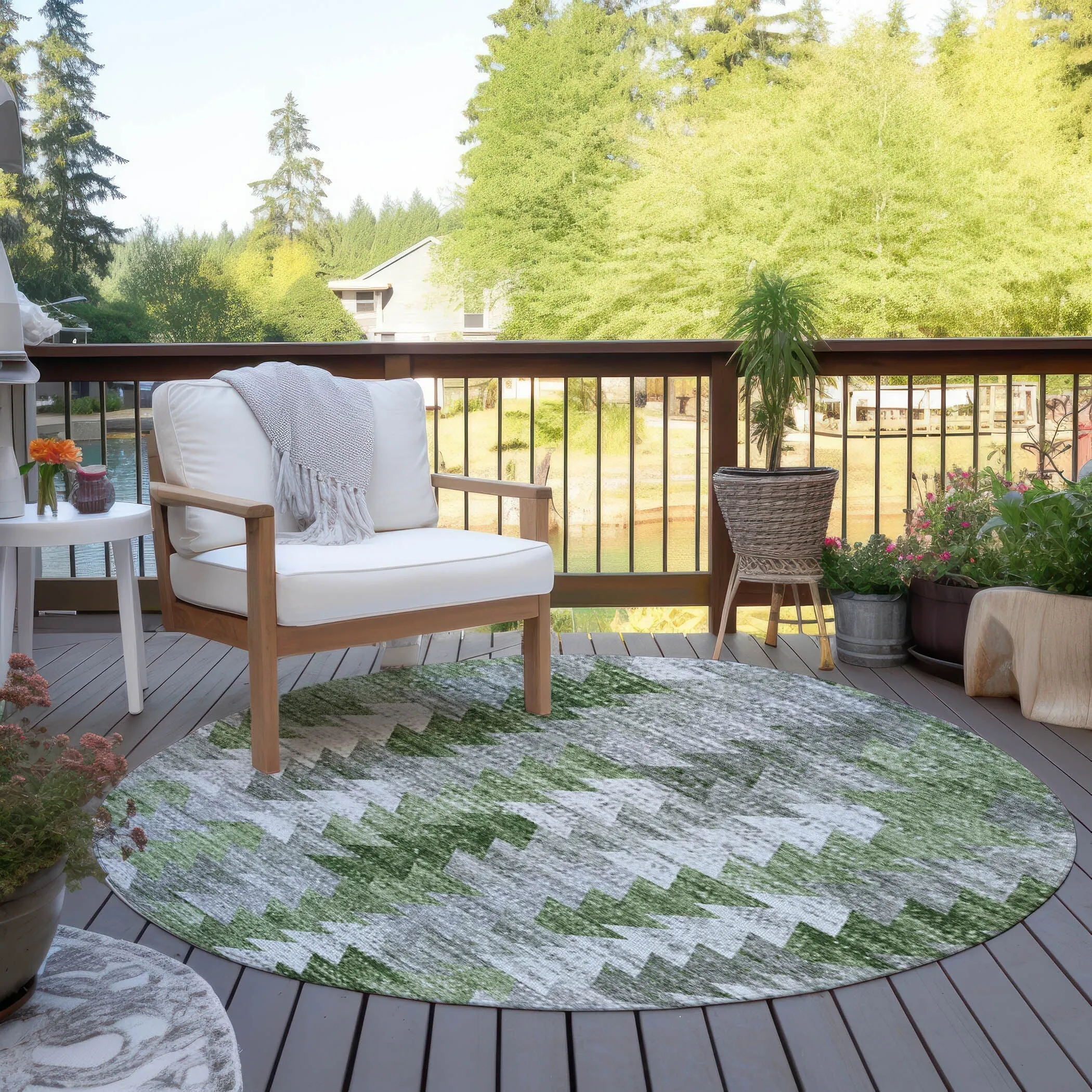 Machine Washable Indoor/ Outdoor Chantille Modern Moroccan Boho Rug