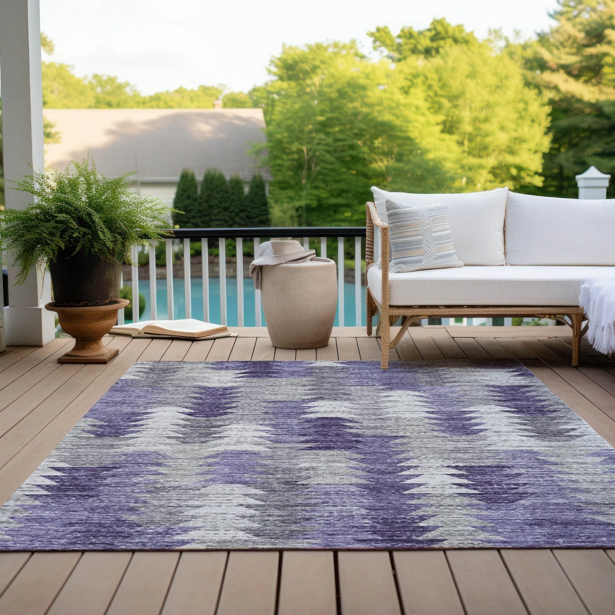 Machine Washable Indoor/ Outdoor Chantille Modern Moroccan Boho Rug