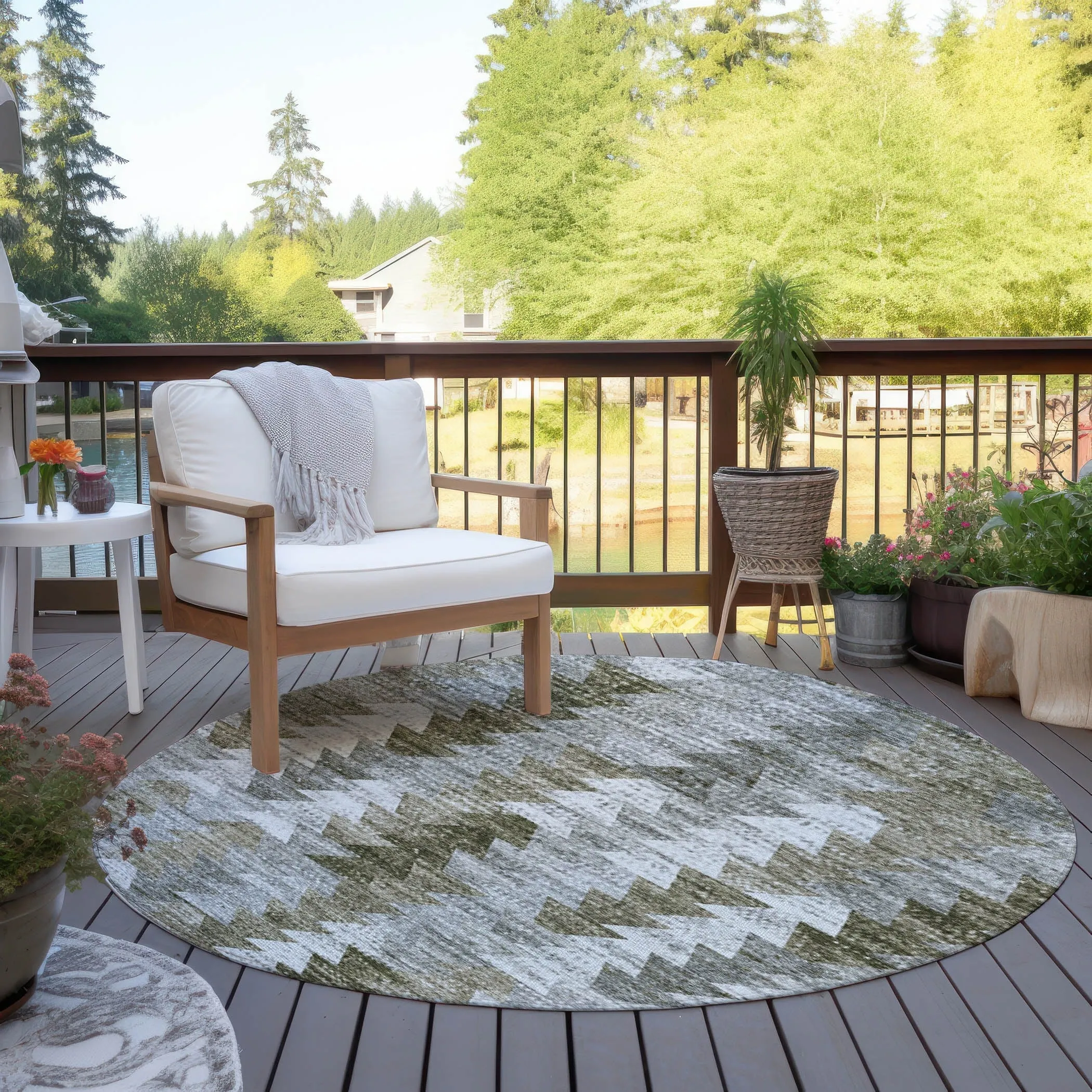 Machine Washable Indoor/ Outdoor Chantille Modern Moroccan Boho Rug