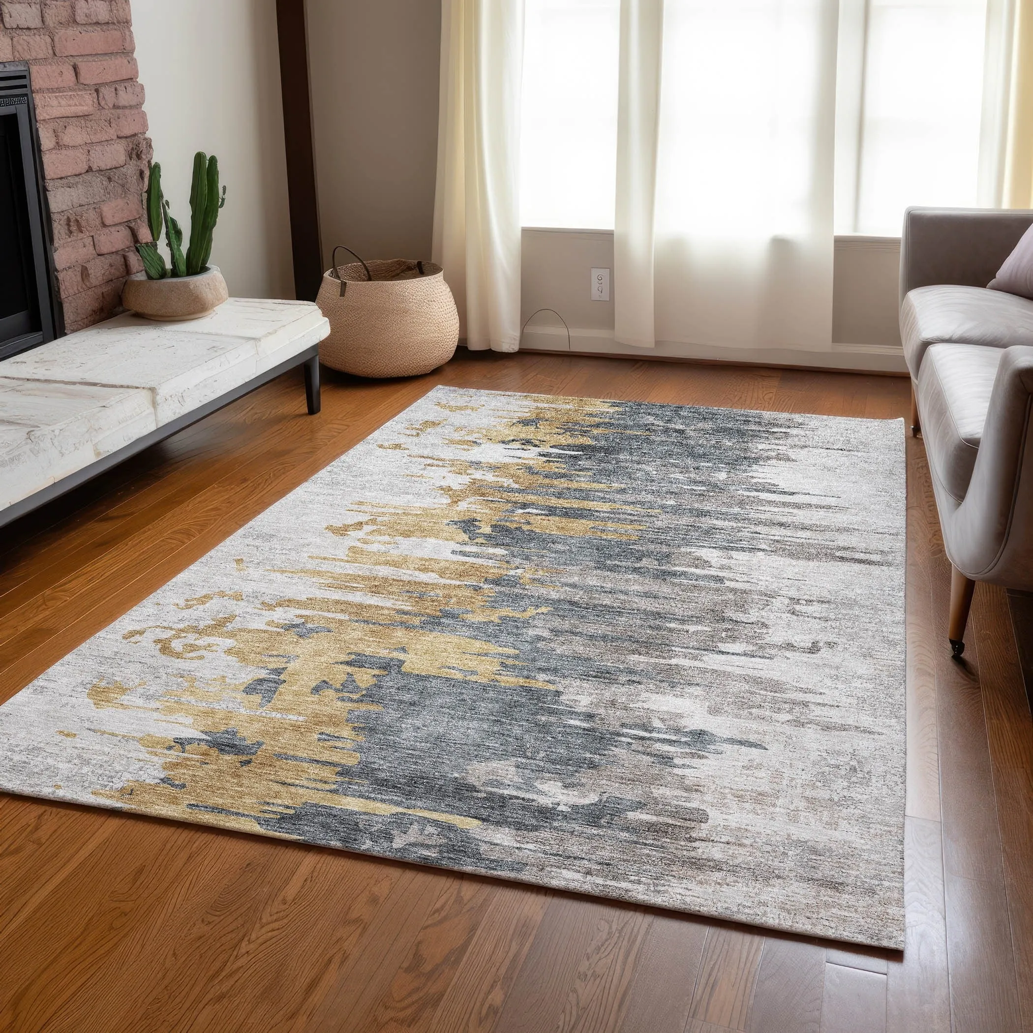 Machine Washable Indoor/ Outdoor Chantille Modern Ombre Rug