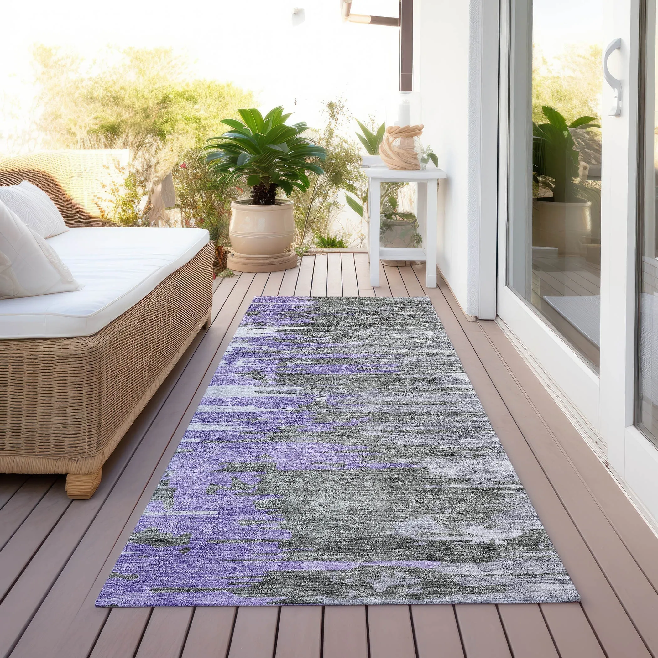 Machine Washable Indoor/ Outdoor Chantille Modern Ombre Rug