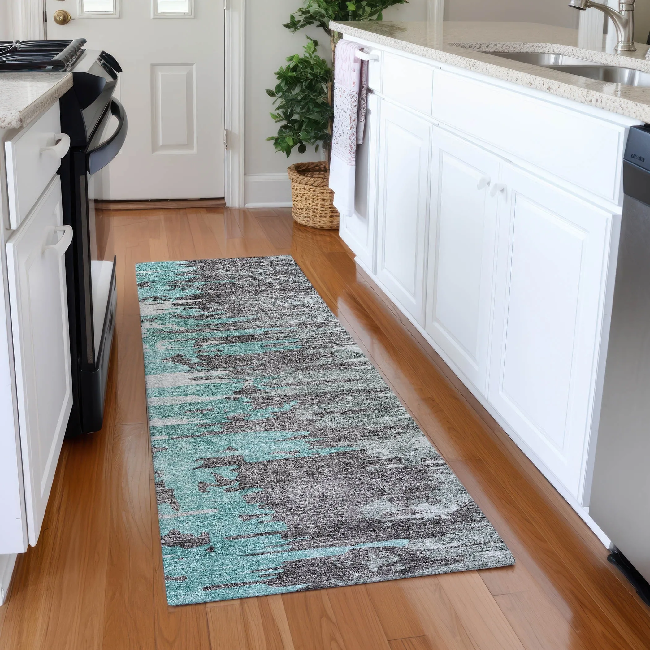 Machine Washable Indoor/ Outdoor Chantille Modern Ombre Rug