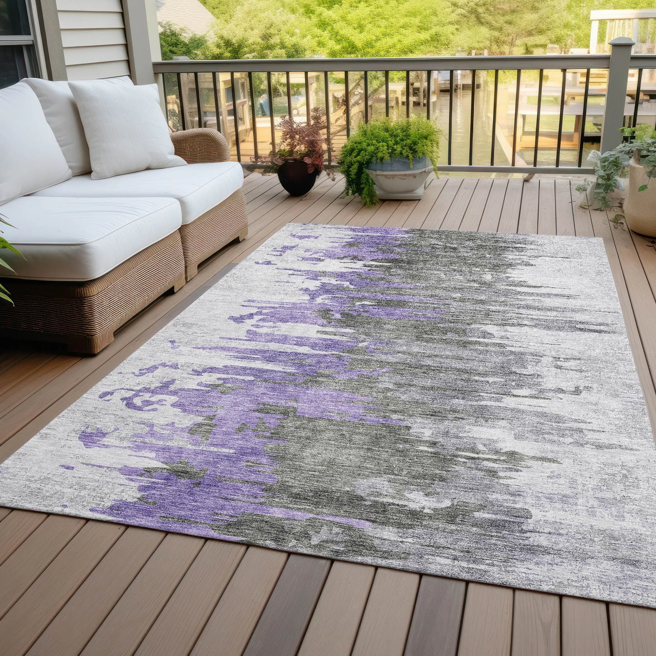 Machine Washable Indoor/ Outdoor Chantille Modern Ombre Rug