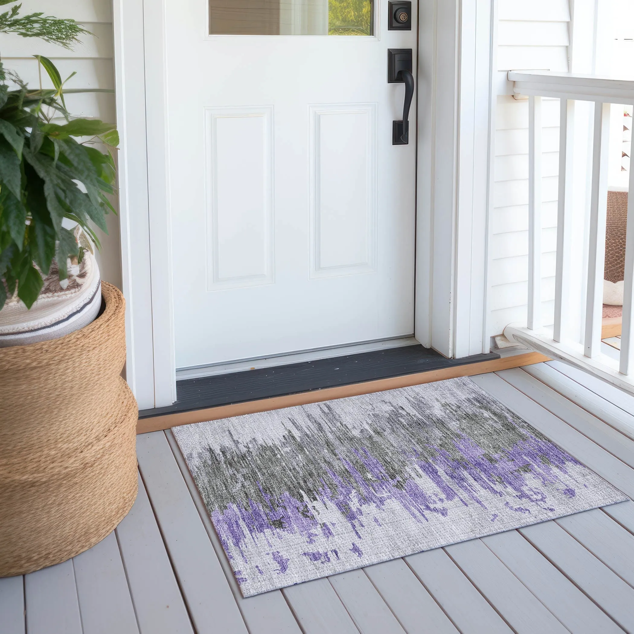 Machine Washable Indoor/ Outdoor Chantille Modern Ombre Rug