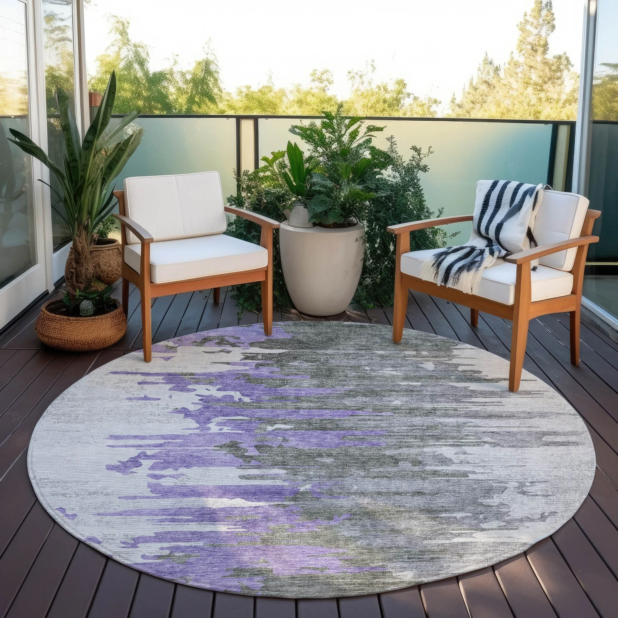 Machine Washable Indoor/ Outdoor Chantille Modern Ombre Rug