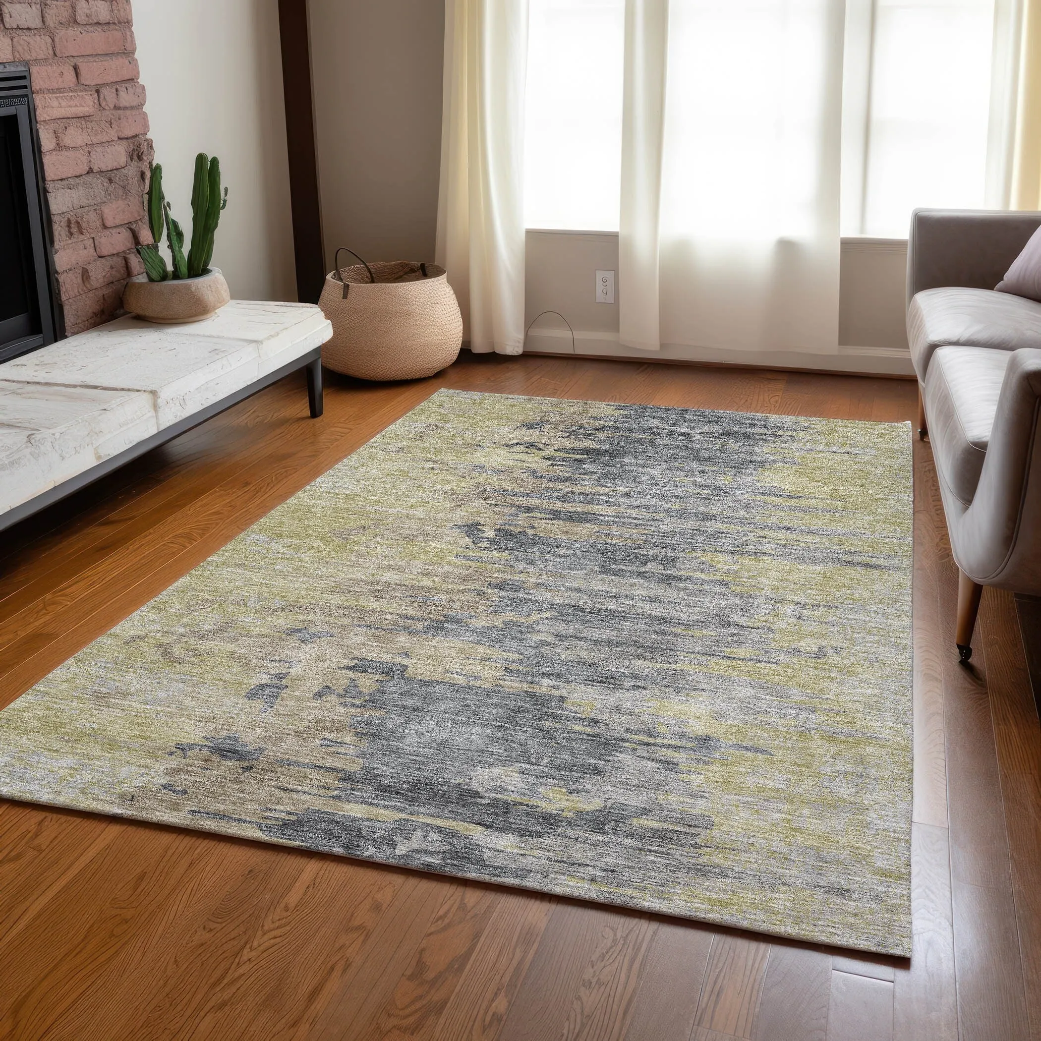 Machine Washable Indoor/ Outdoor Chantille Modern Ombre Rug