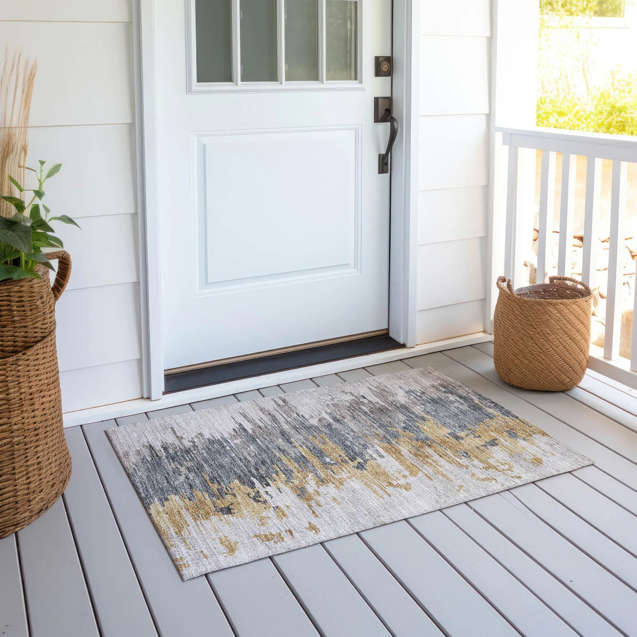 Machine Washable Indoor/ Outdoor Chantille Modern Ombre Rug