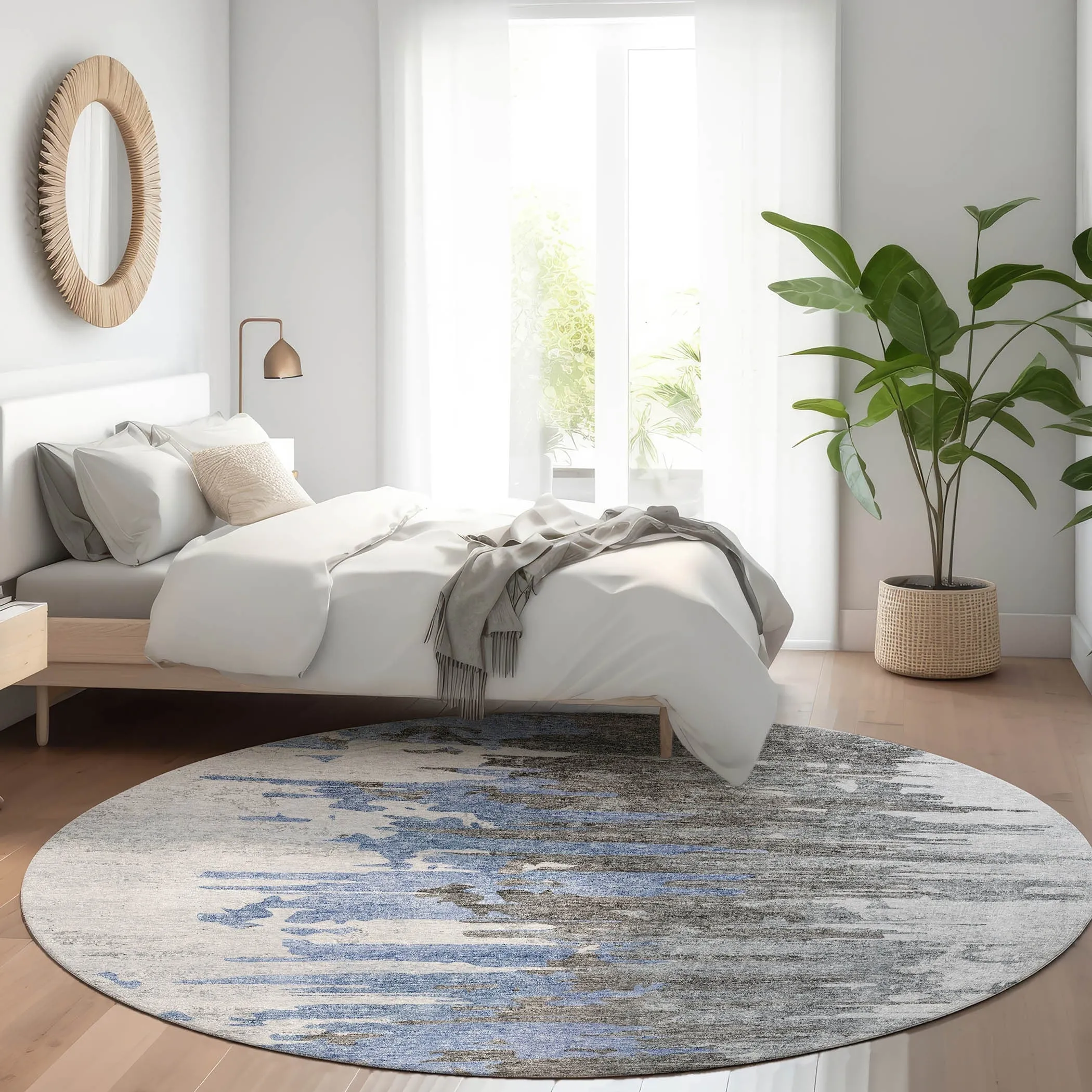 Machine Washable Indoor/ Outdoor Chantille Modern Ombre Rug