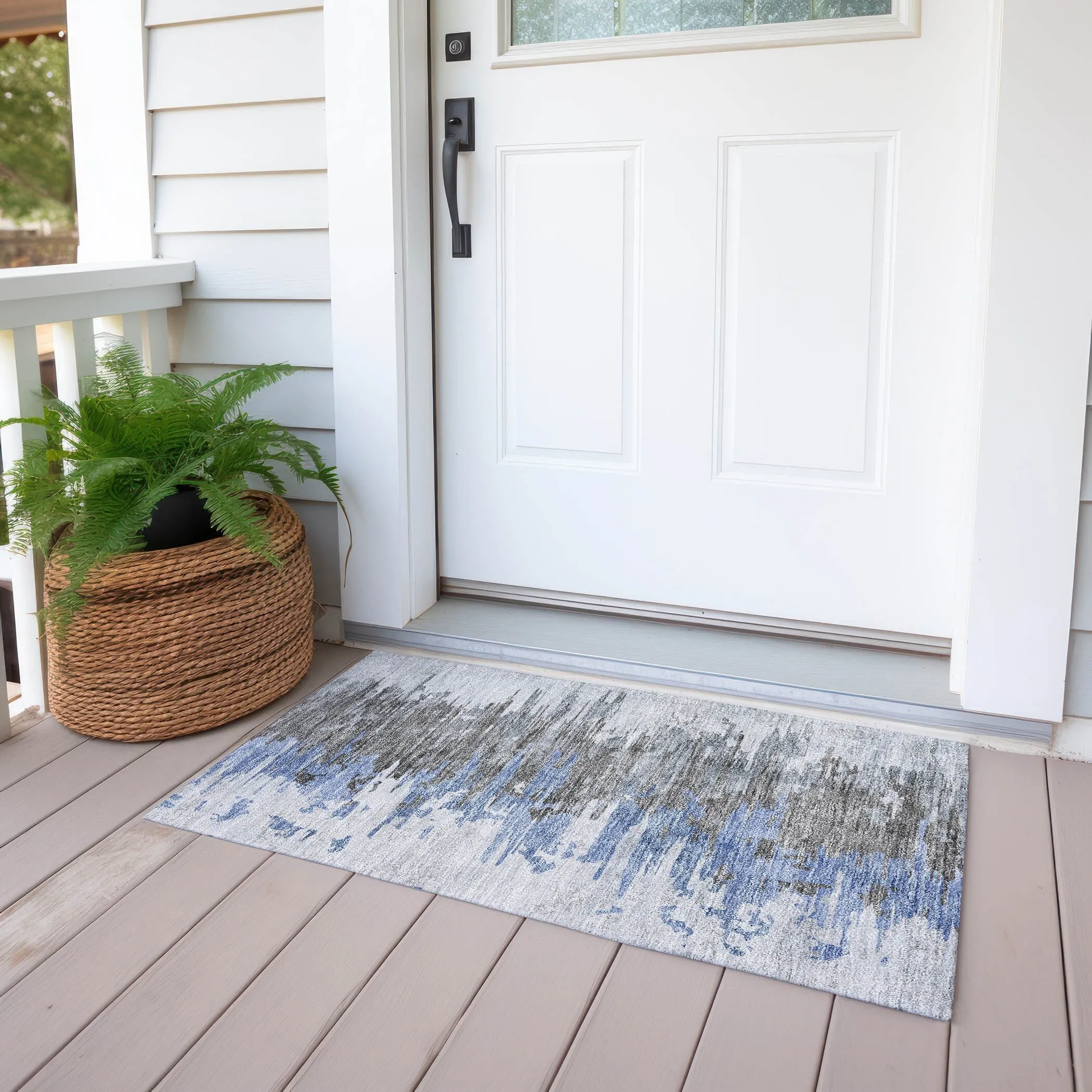 Machine Washable Indoor/ Outdoor Chantille Modern Ombre Rug