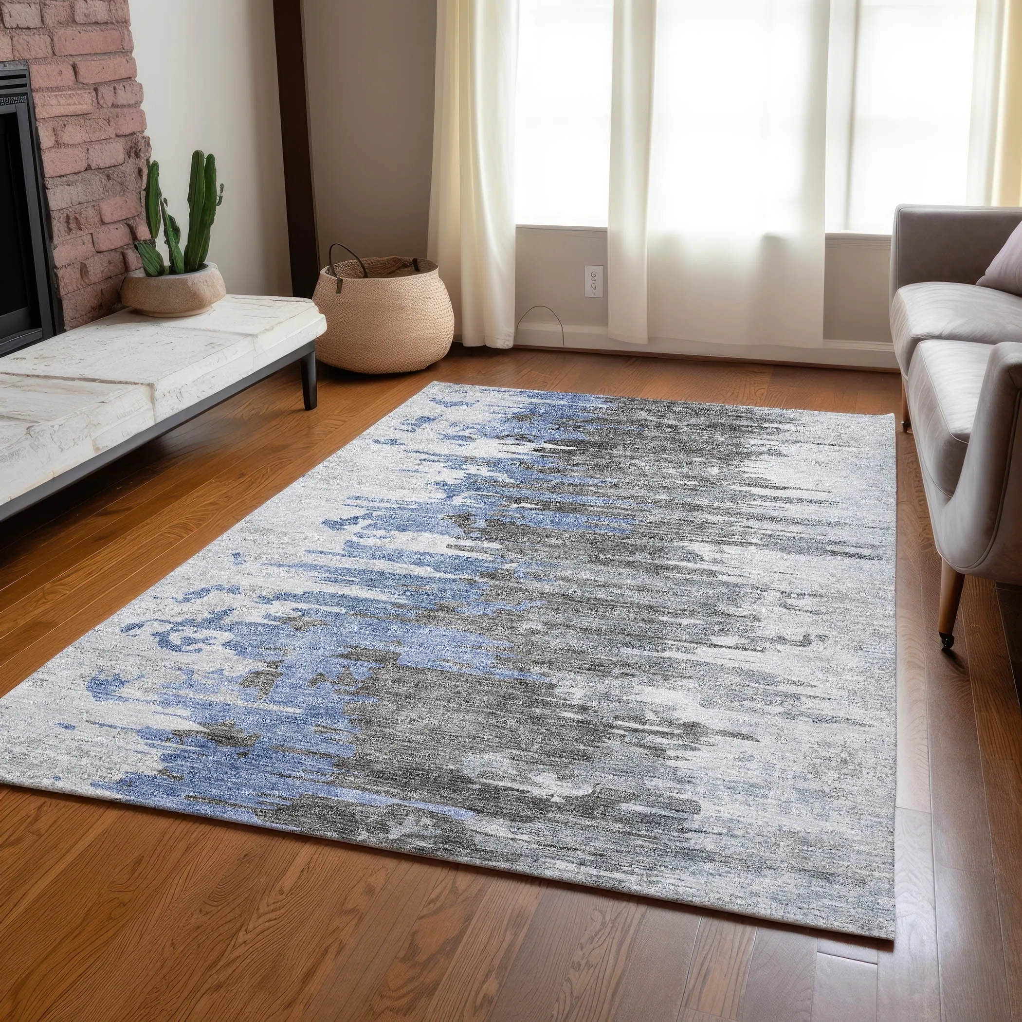Machine Washable Indoor/ Outdoor Chantille Modern Ombre Rug