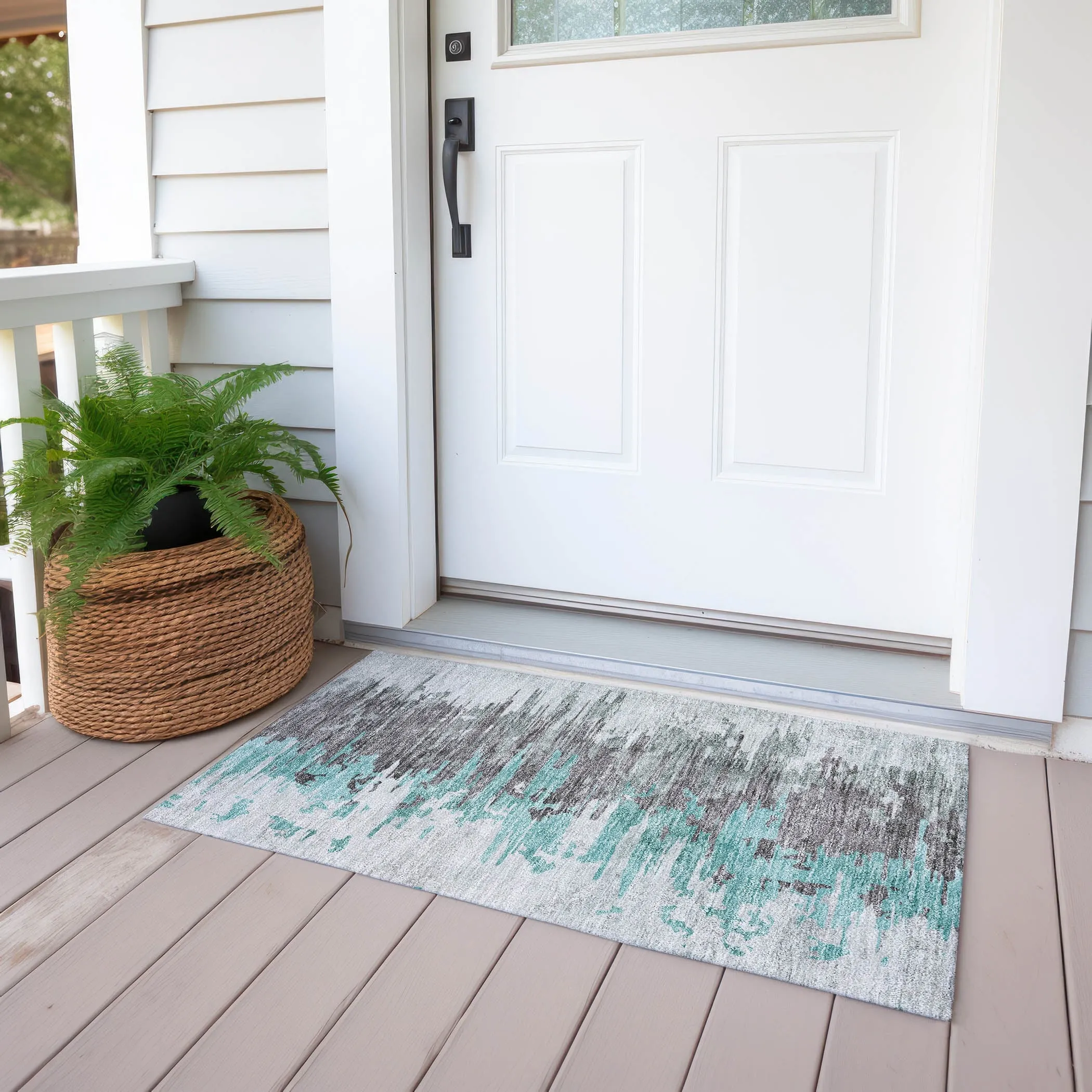 Machine Washable Indoor/ Outdoor Chantille Modern Ombre Rug