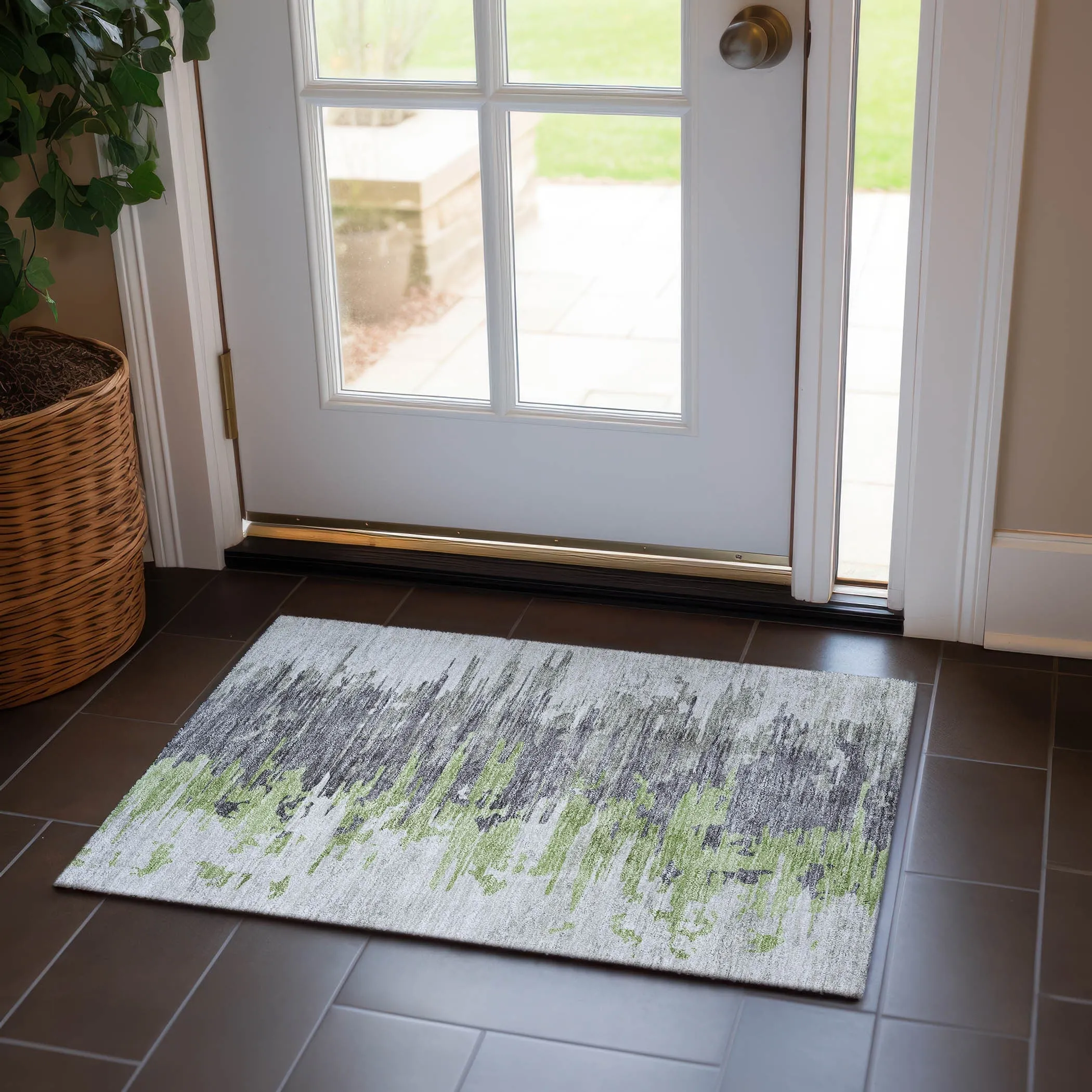 Machine Washable Indoor/ Outdoor Chantille Modern Ombre Rug