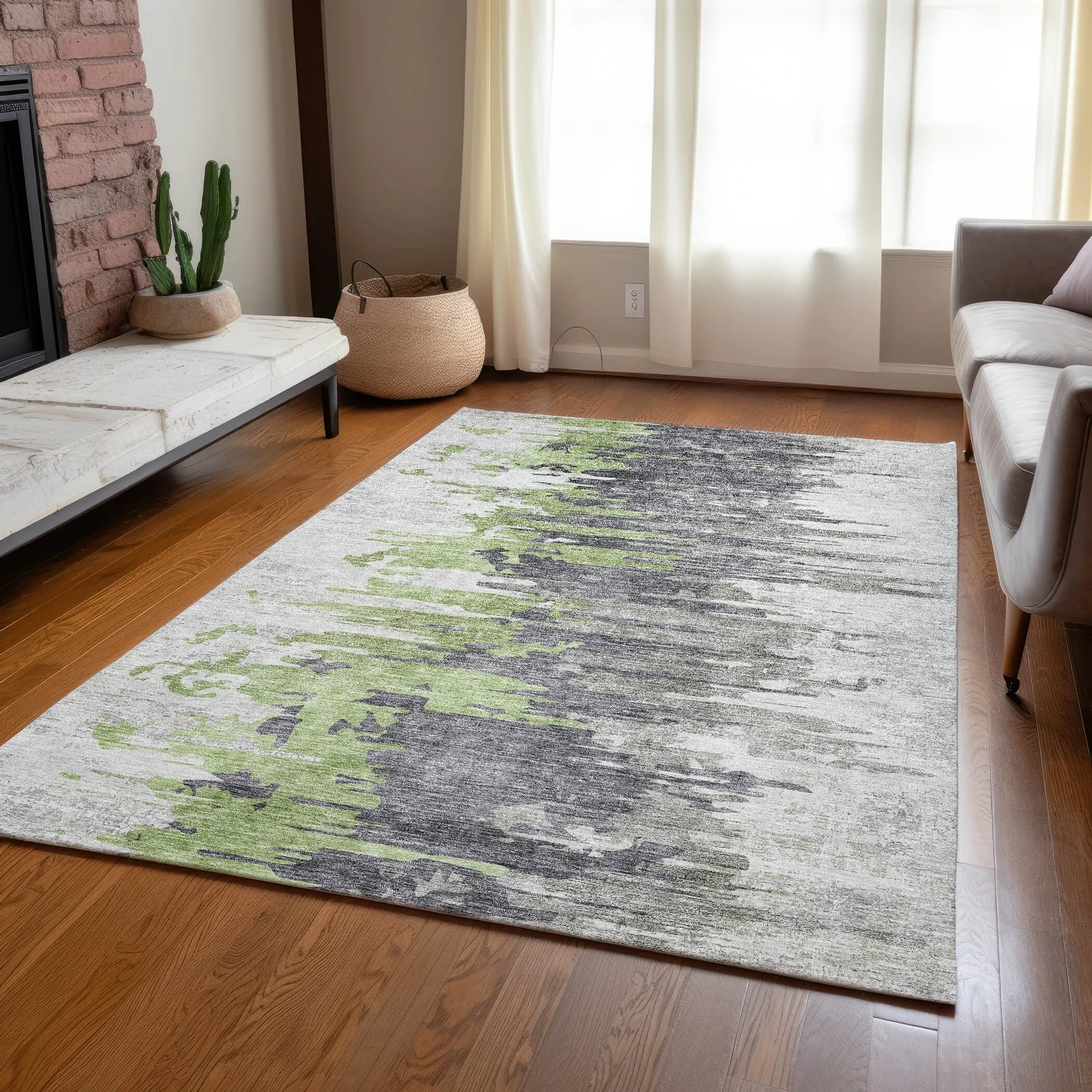 Machine Washable Indoor/ Outdoor Chantille Modern Ombre Rug