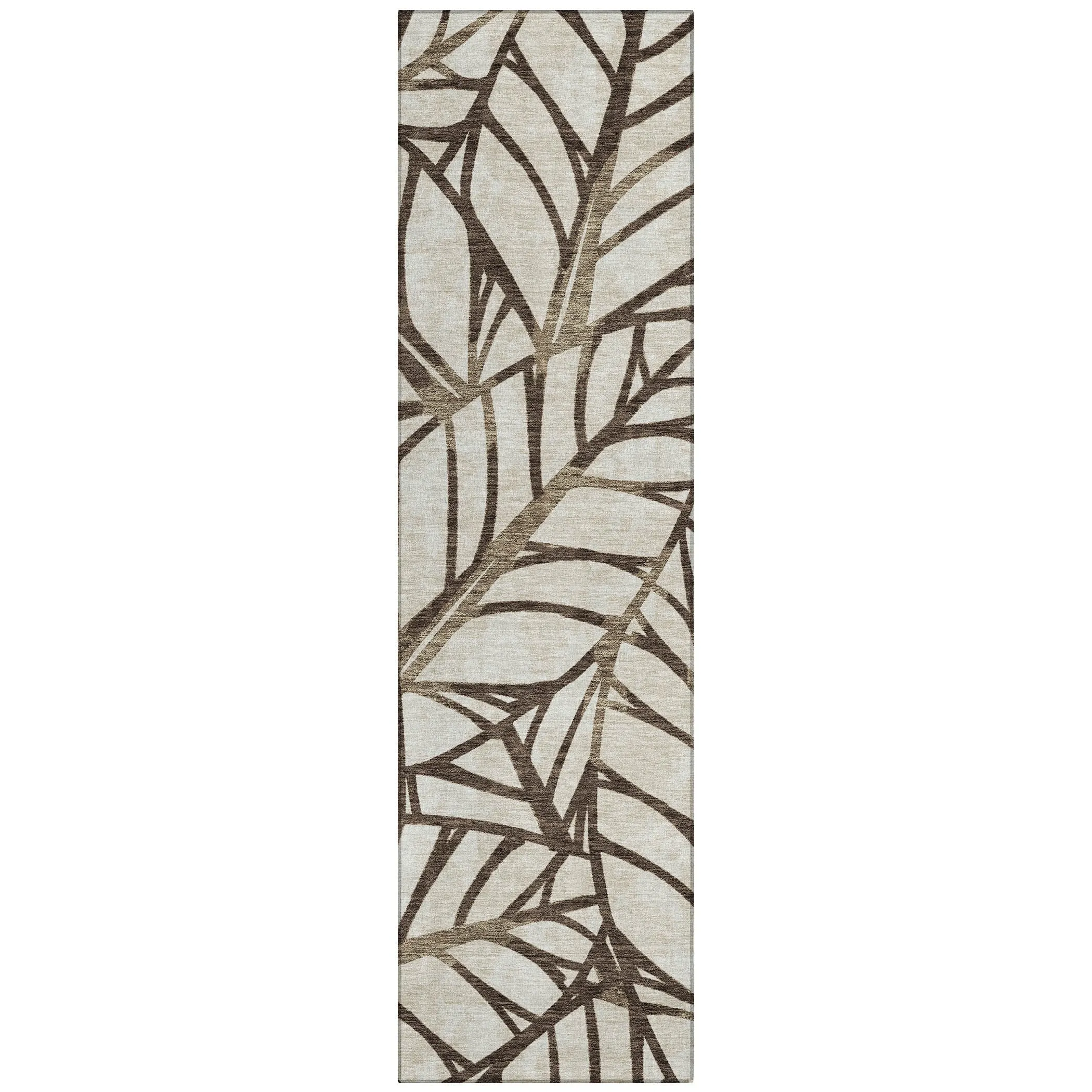 Machine Washable Indoor/ Outdoor Chantille Modern Palm Rug