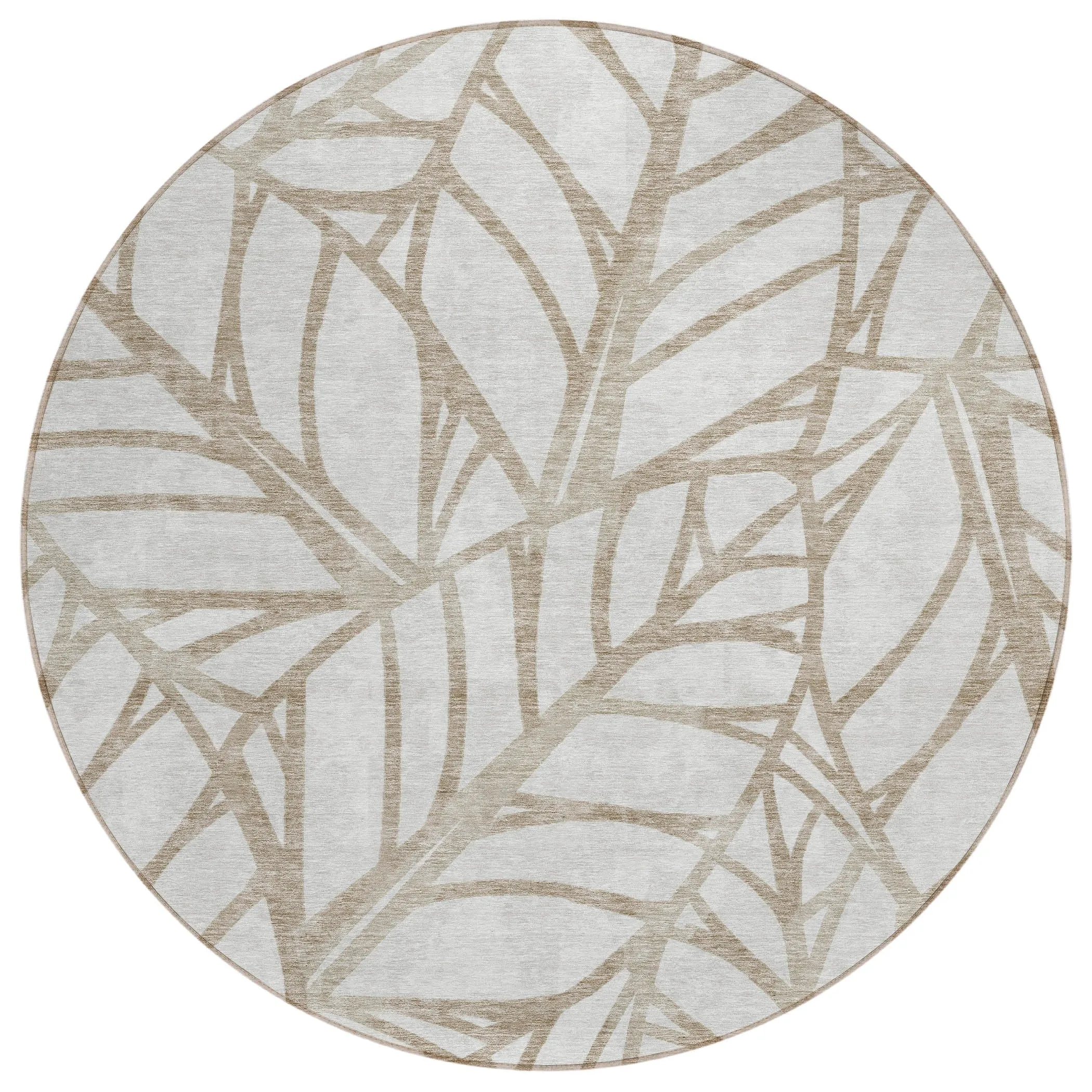 Machine Washable Indoor/ Outdoor Chantille Modern Palm Rug