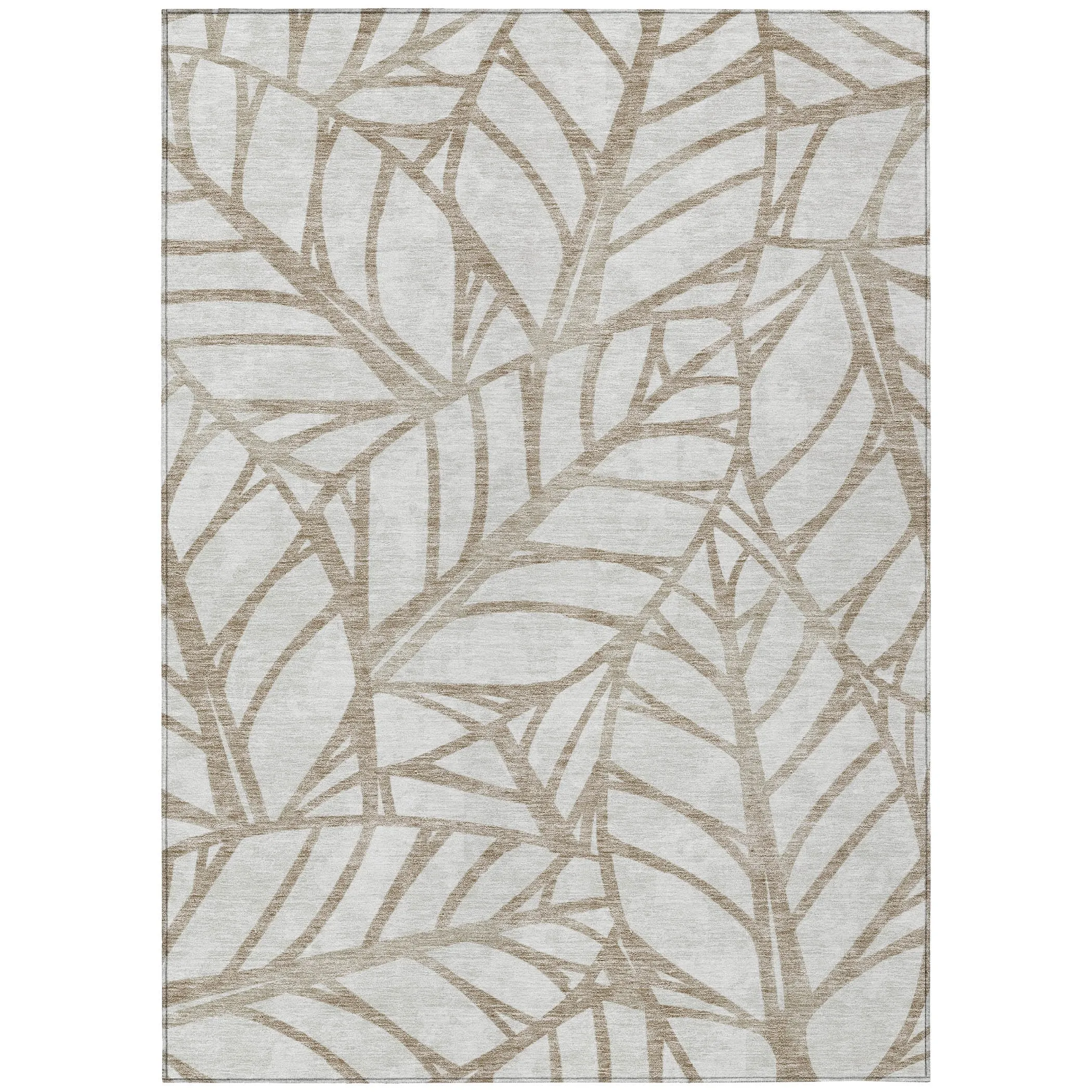 Machine Washable Indoor/ Outdoor Chantille Modern Palm Rug