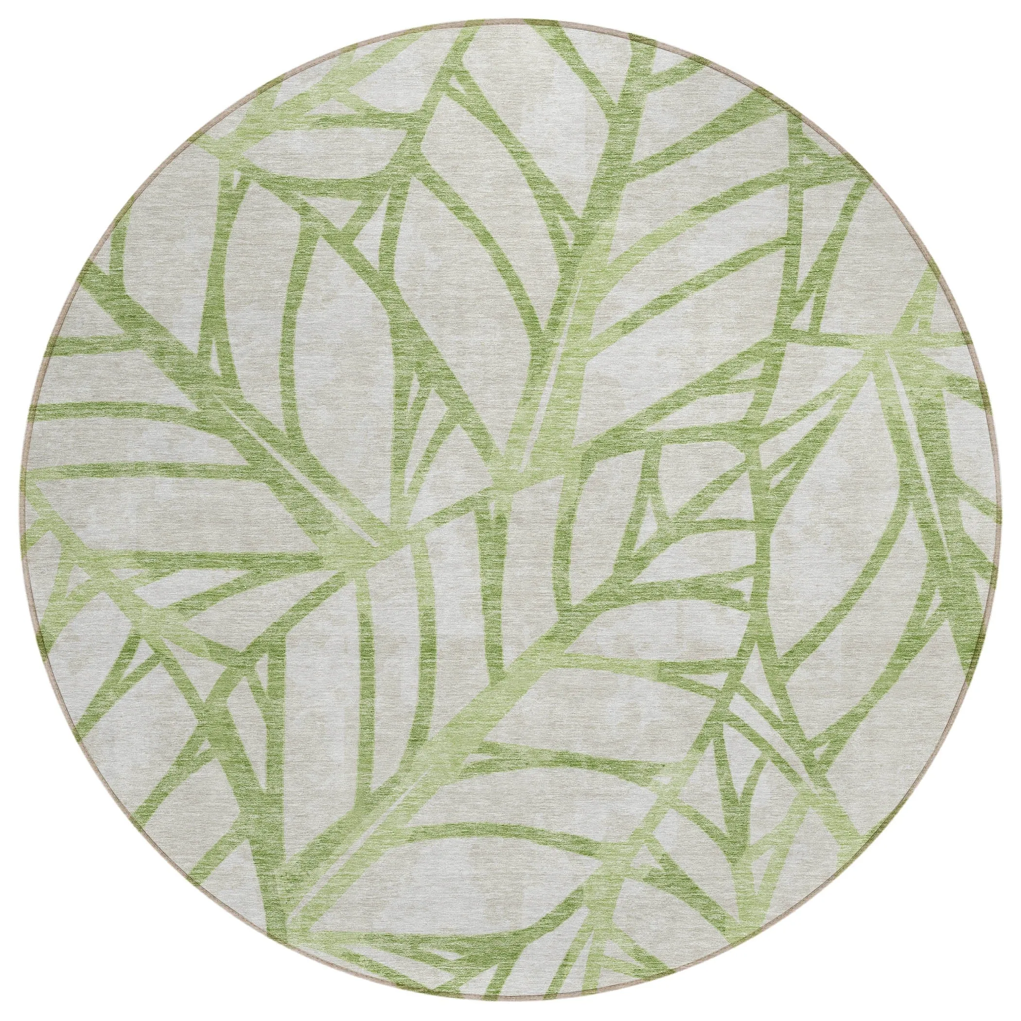 Machine Washable Indoor/ Outdoor Chantille Modern Palm Rug