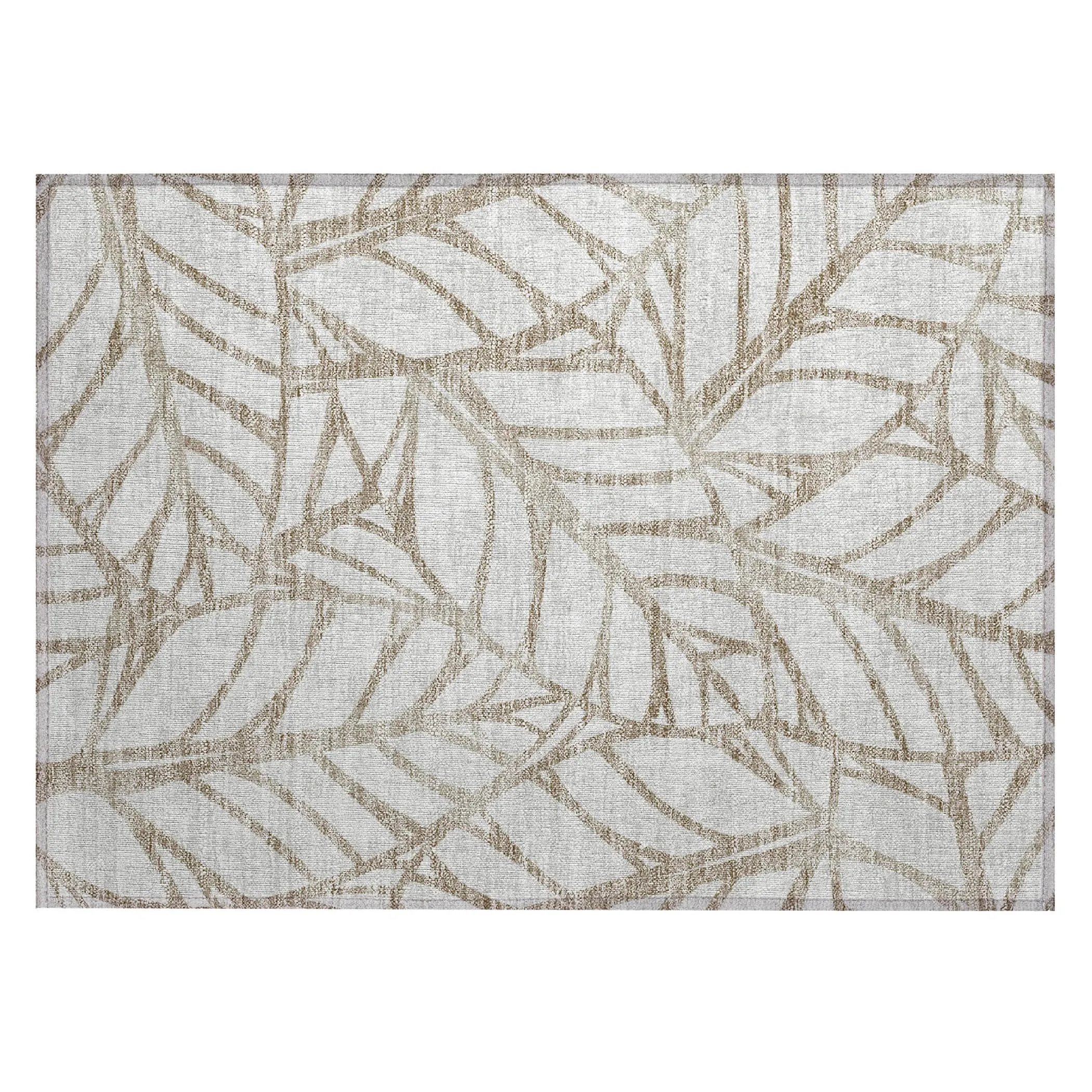 Machine Washable Indoor/ Outdoor Chantille Modern Palm Rug