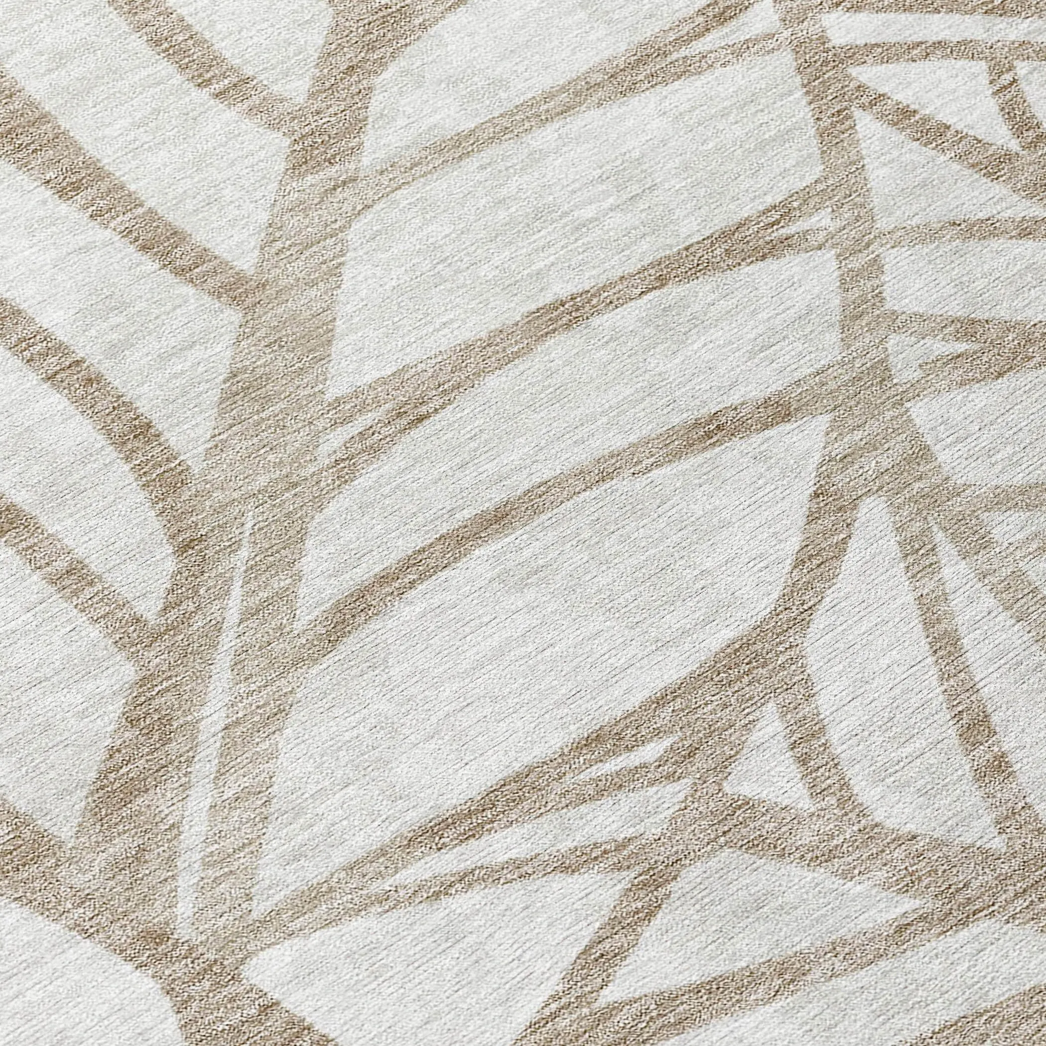 Machine Washable Indoor/ Outdoor Chantille Modern Palm Rug