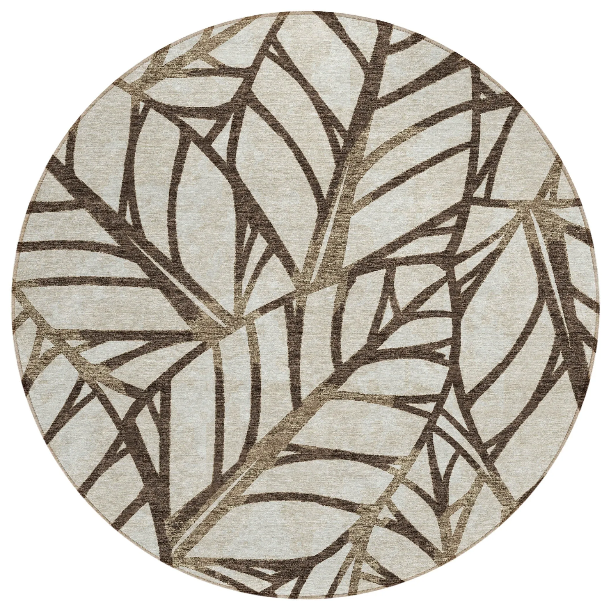 Machine Washable Indoor/ Outdoor Chantille Modern Palm Rug