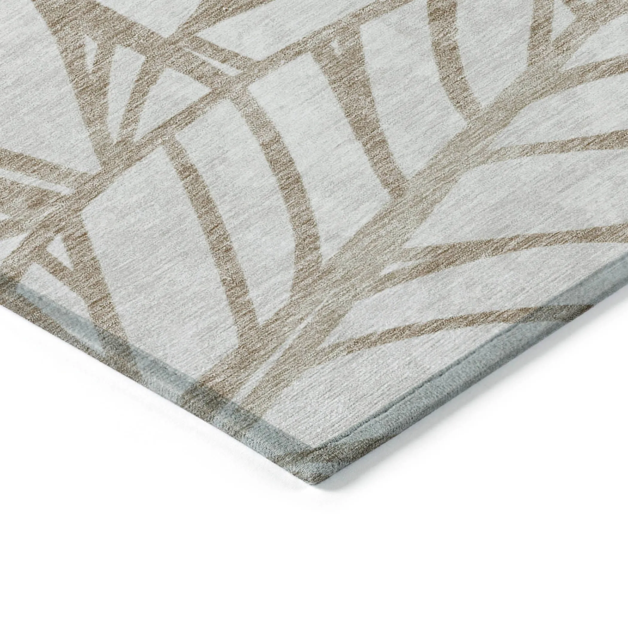 Machine Washable Indoor/ Outdoor Chantille Modern Palm Rug
