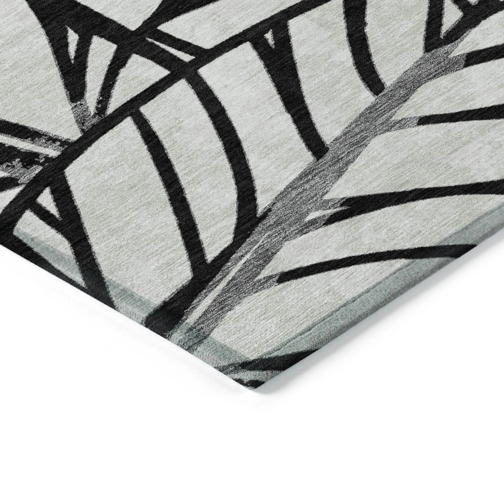 Machine Washable Indoor/ Outdoor Chantille Modern Palm Rug