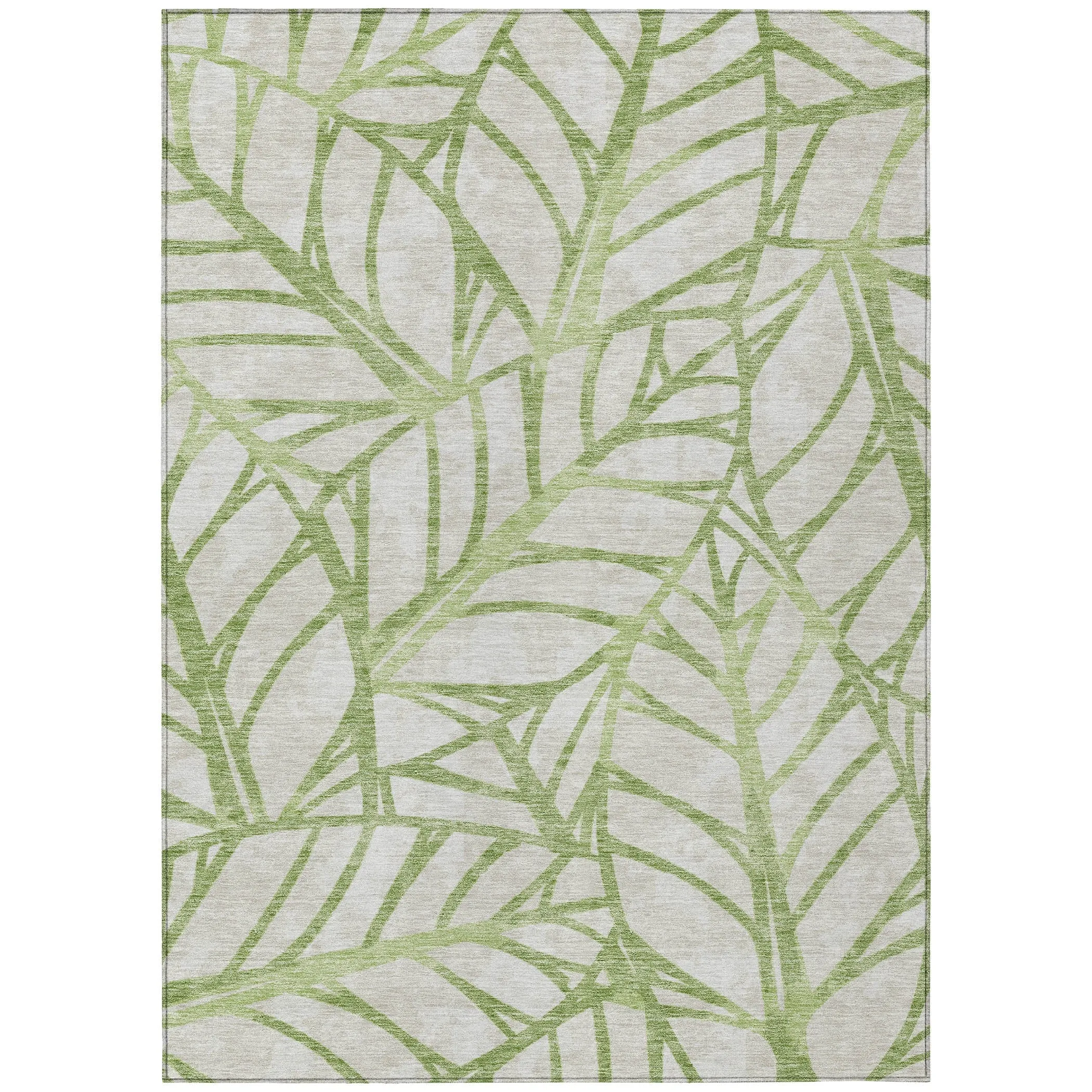 Machine Washable Indoor/ Outdoor Chantille Modern Palm Rug