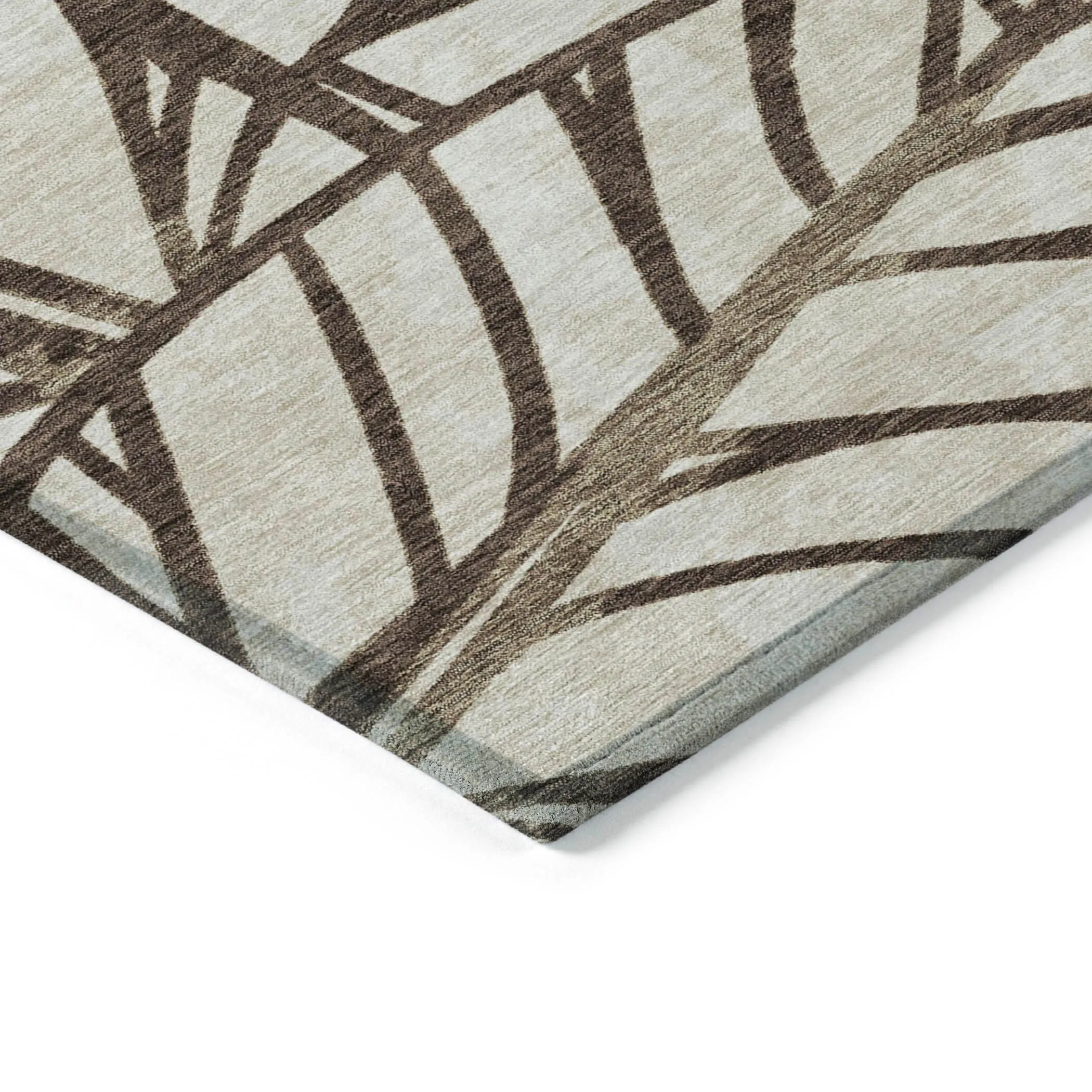 Machine Washable Indoor/ Outdoor Chantille Modern Palm Rug