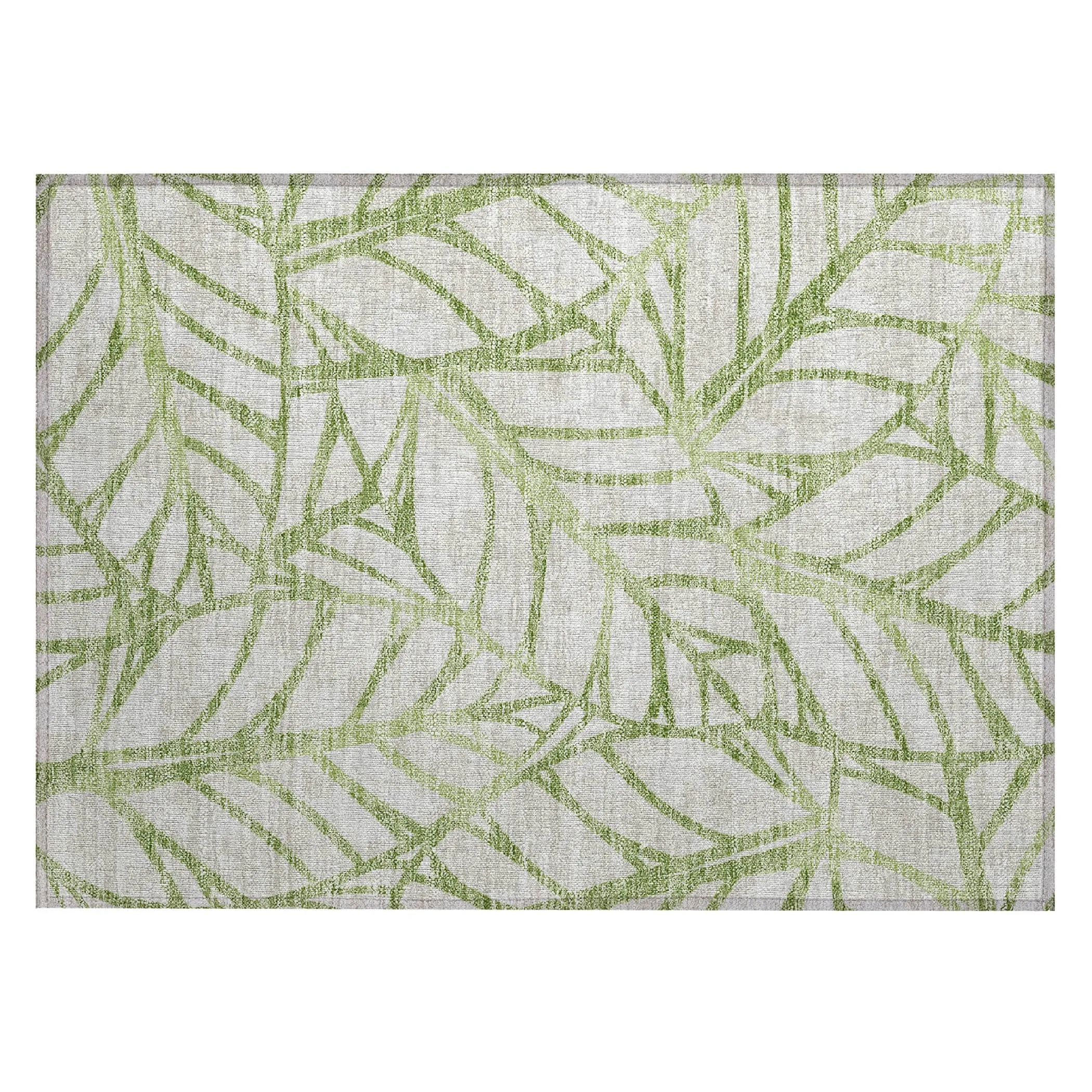 Machine Washable Indoor/ Outdoor Chantille Modern Palm Rug