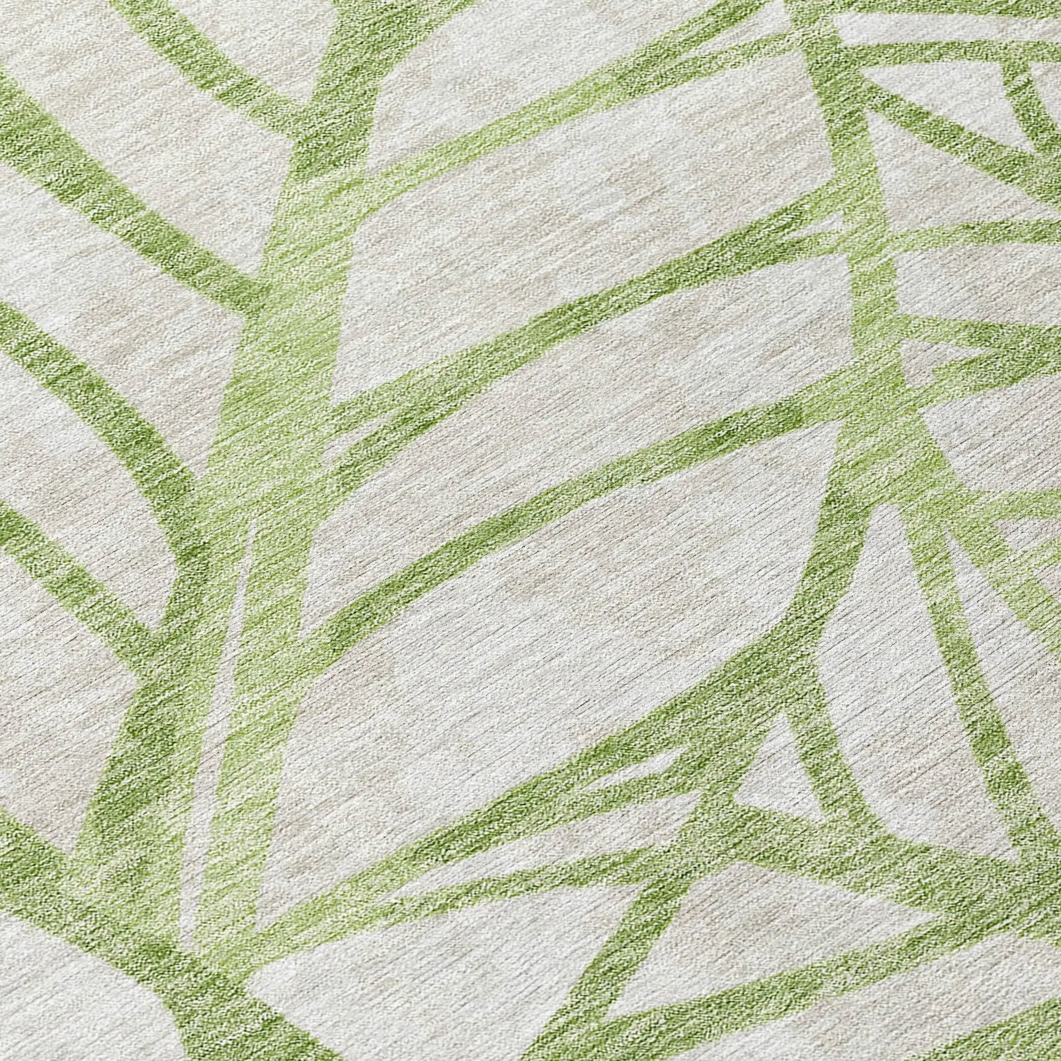 Machine Washable Indoor/ Outdoor Chantille Modern Palm Rug