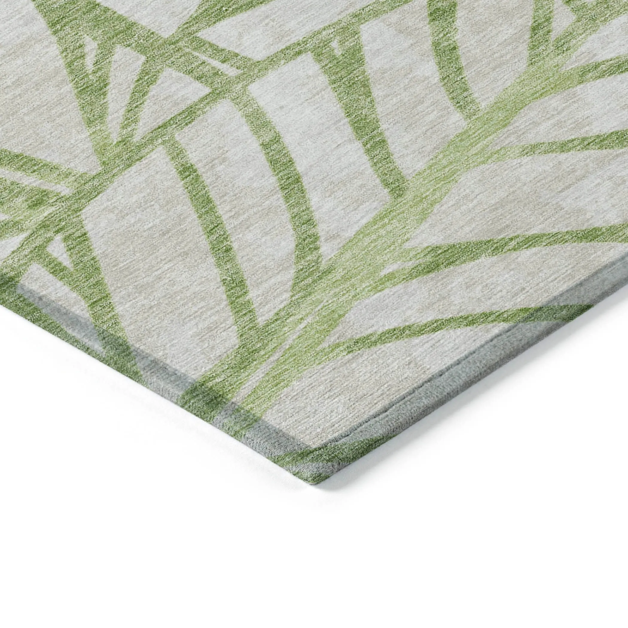 Machine Washable Indoor/ Outdoor Chantille Modern Palm Rug