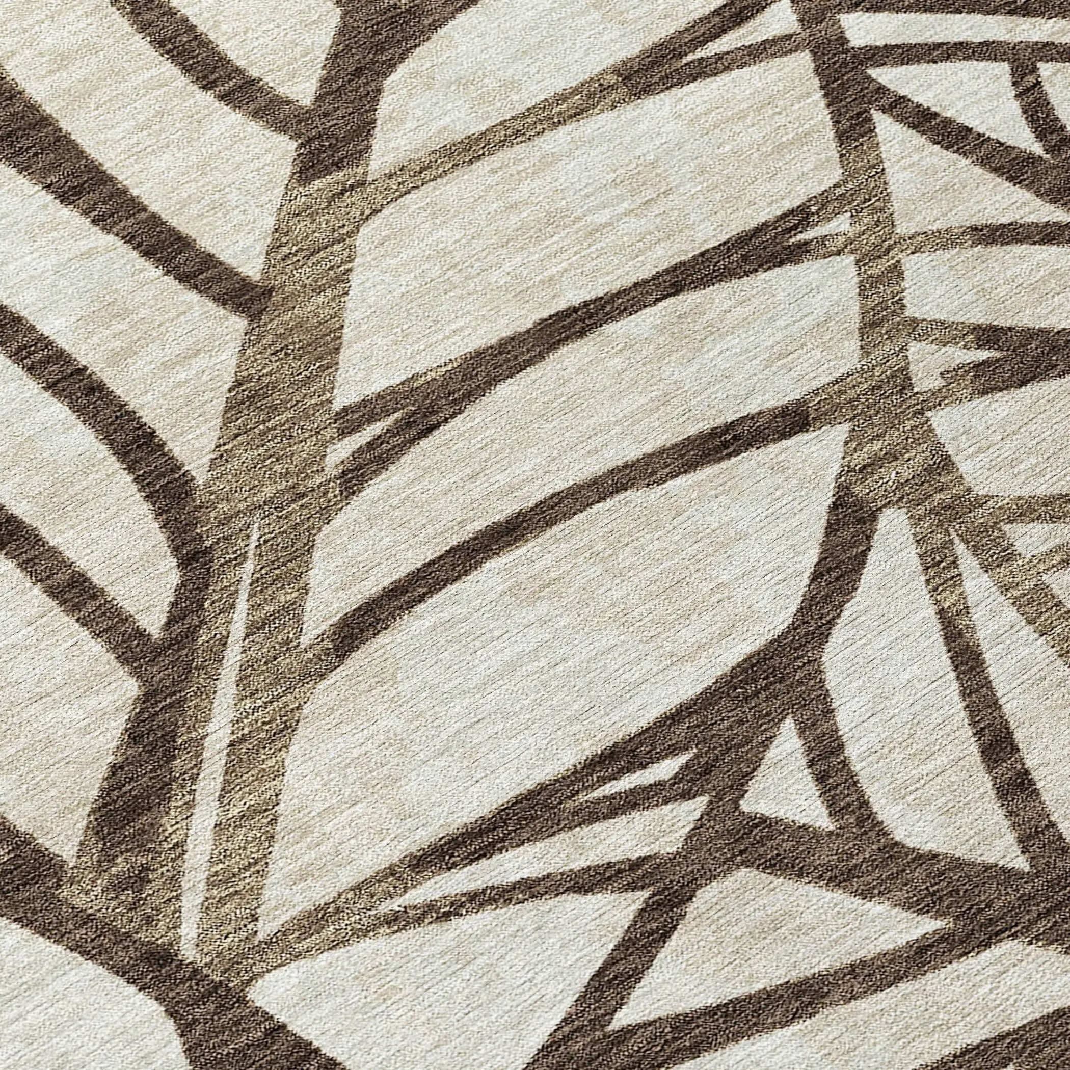Machine Washable Indoor/ Outdoor Chantille Modern Palm Rug