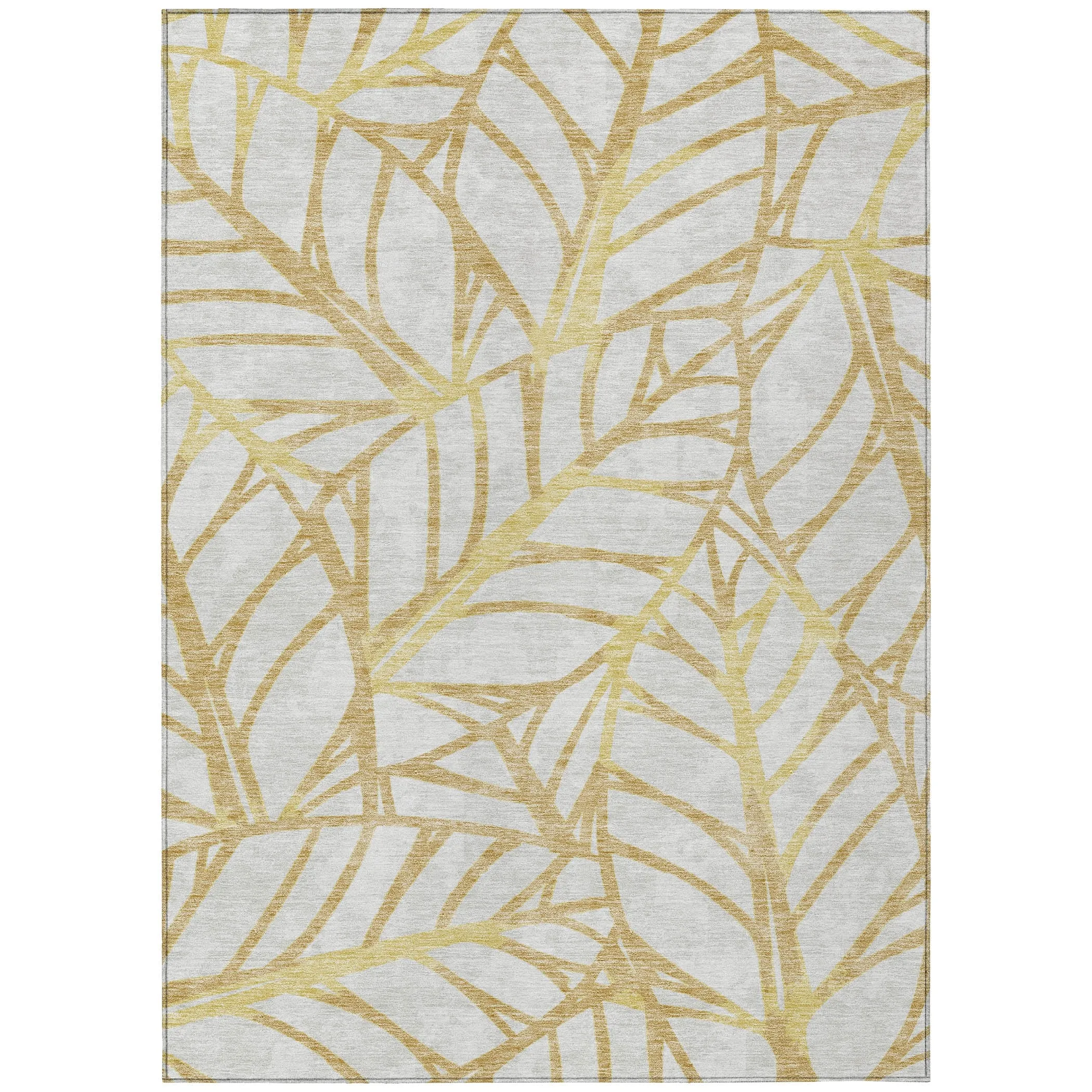 Machine Washable Indoor/ Outdoor Chantille Modern Palm Rug