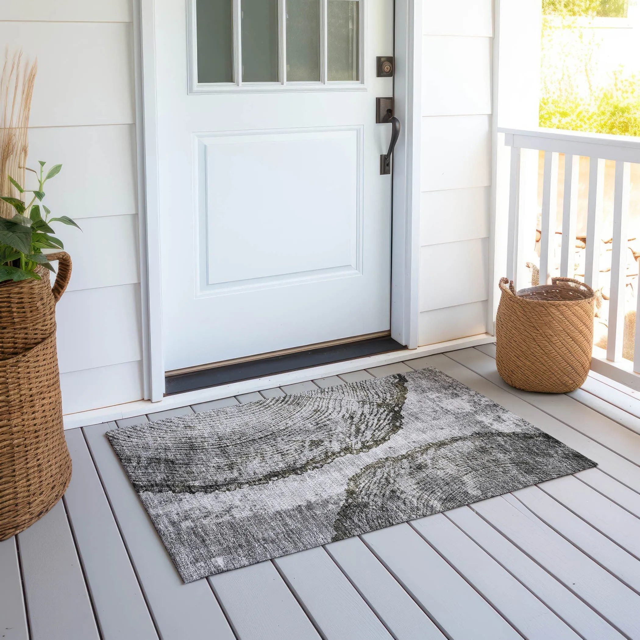 Machine Washable Indoor/ Outdoor Chantille Modern Pop Rug