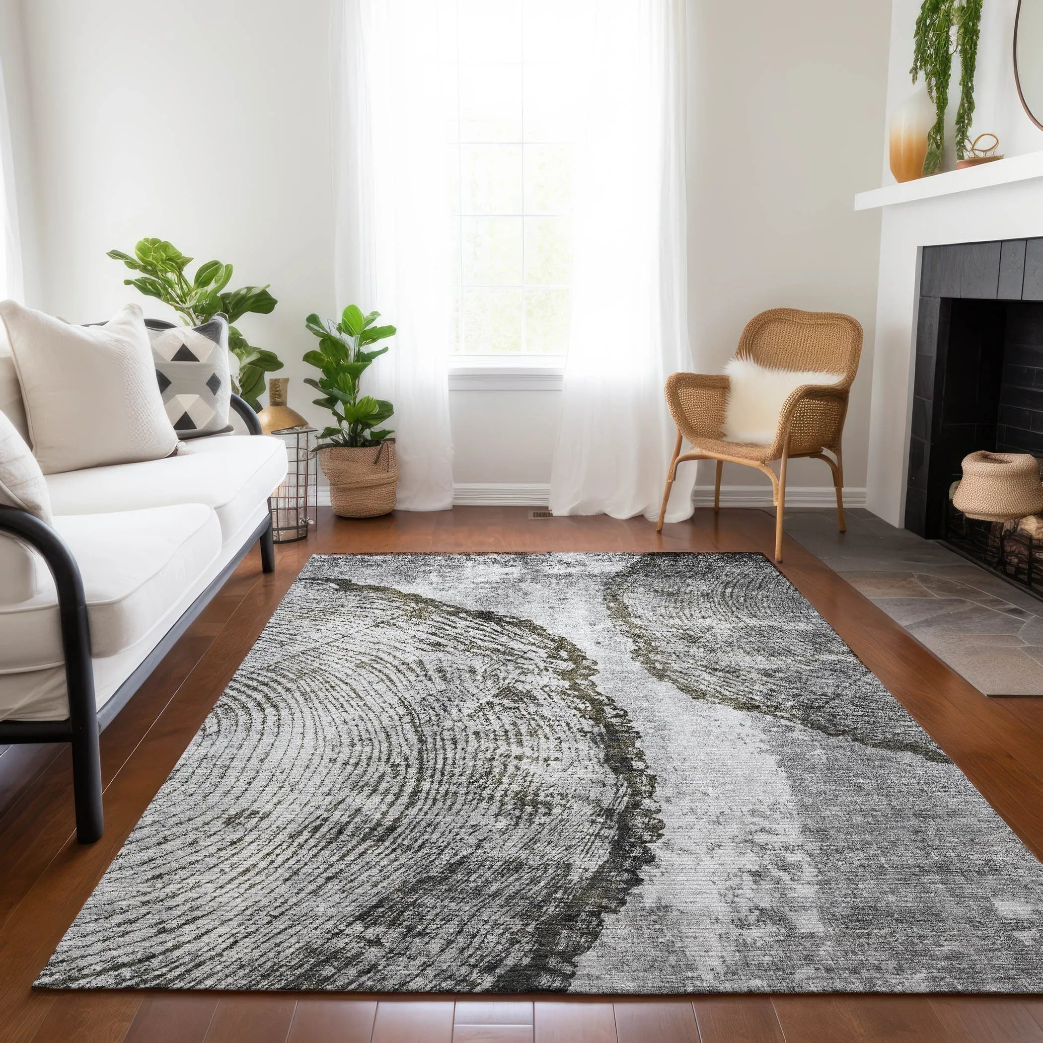 Machine Washable Indoor/ Outdoor Chantille Modern Pop Rug