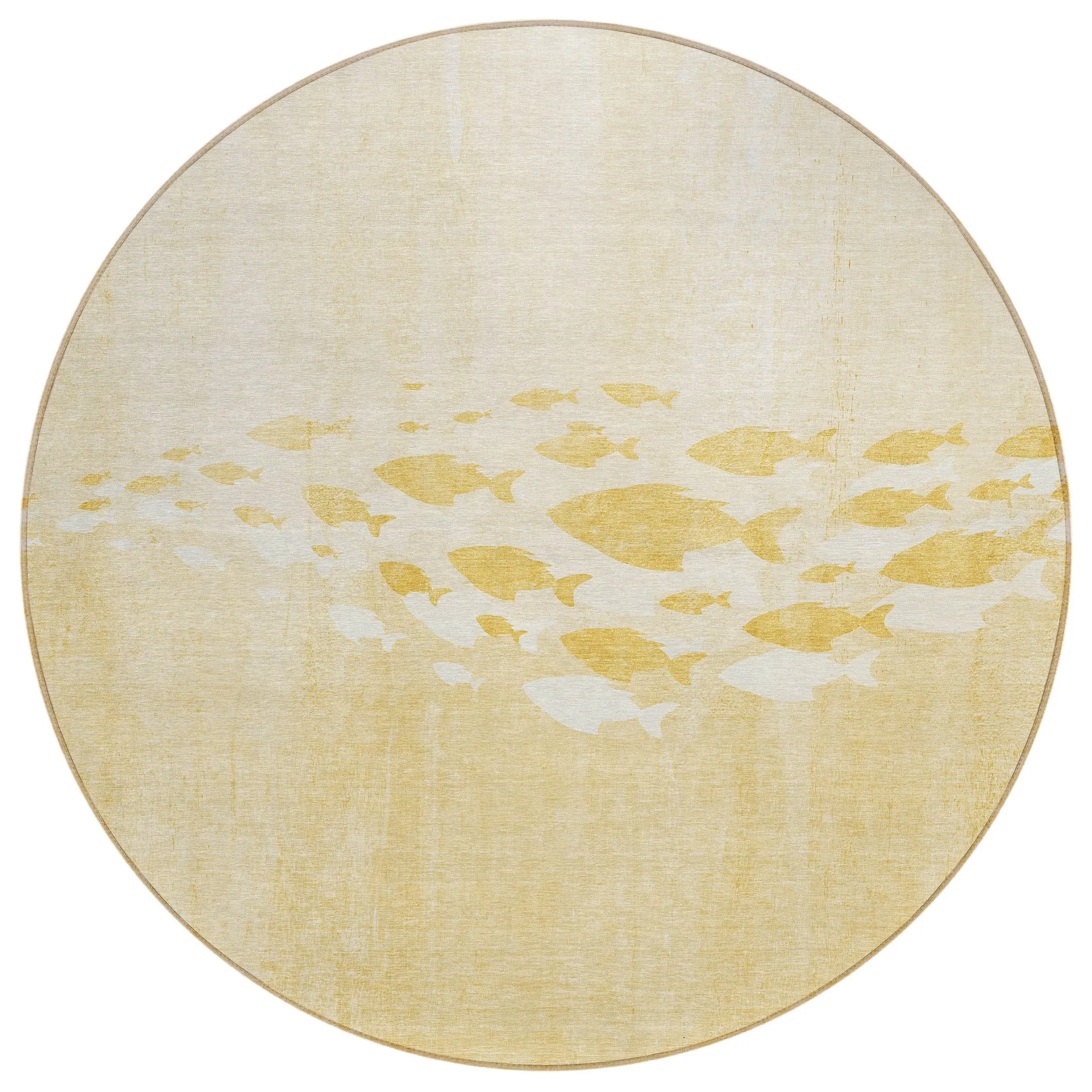 Machine Washable Indoor/ Outdoor Chantille Modern Sea Life Rug