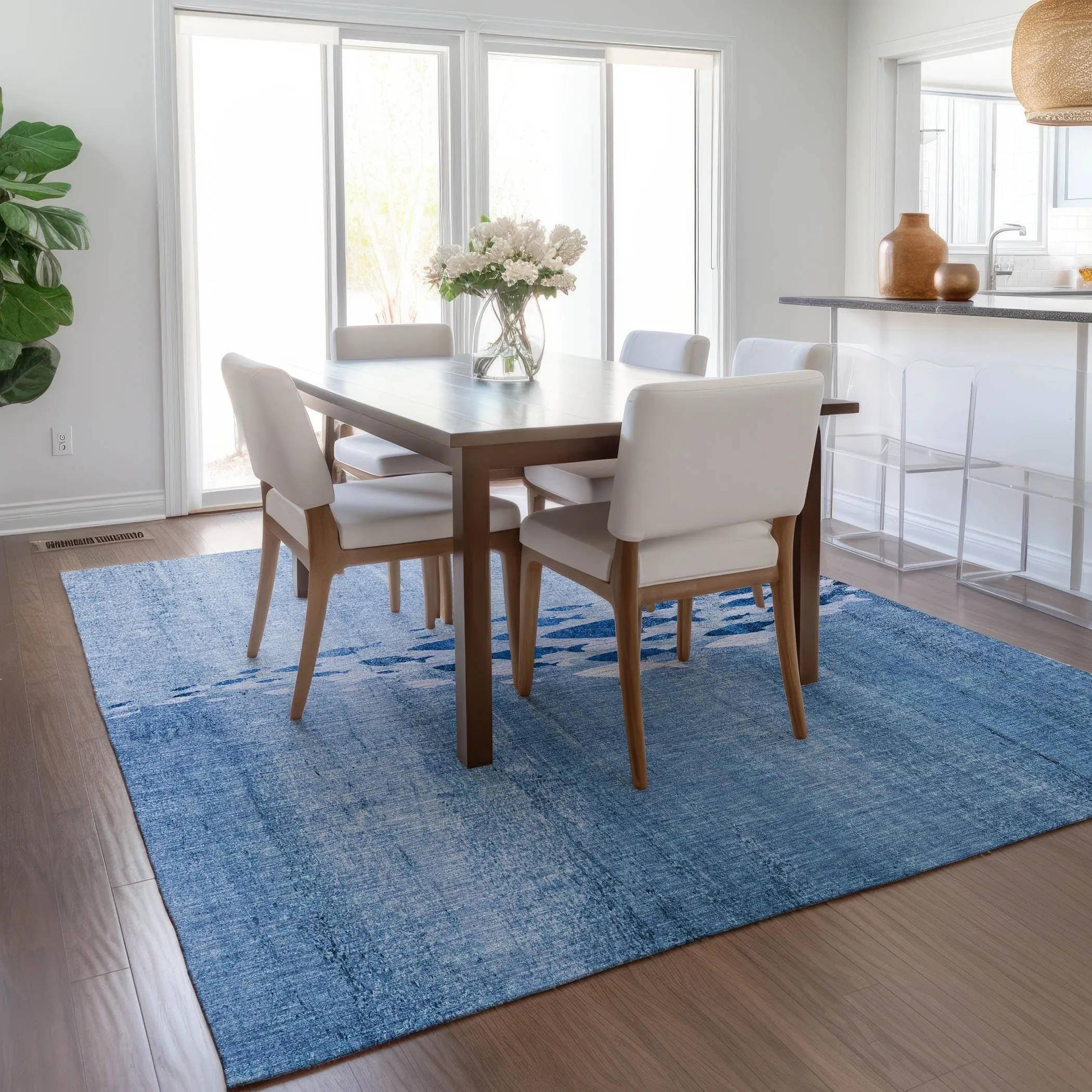 Machine Washable Indoor/ Outdoor Chantille Modern Sea Life Rug