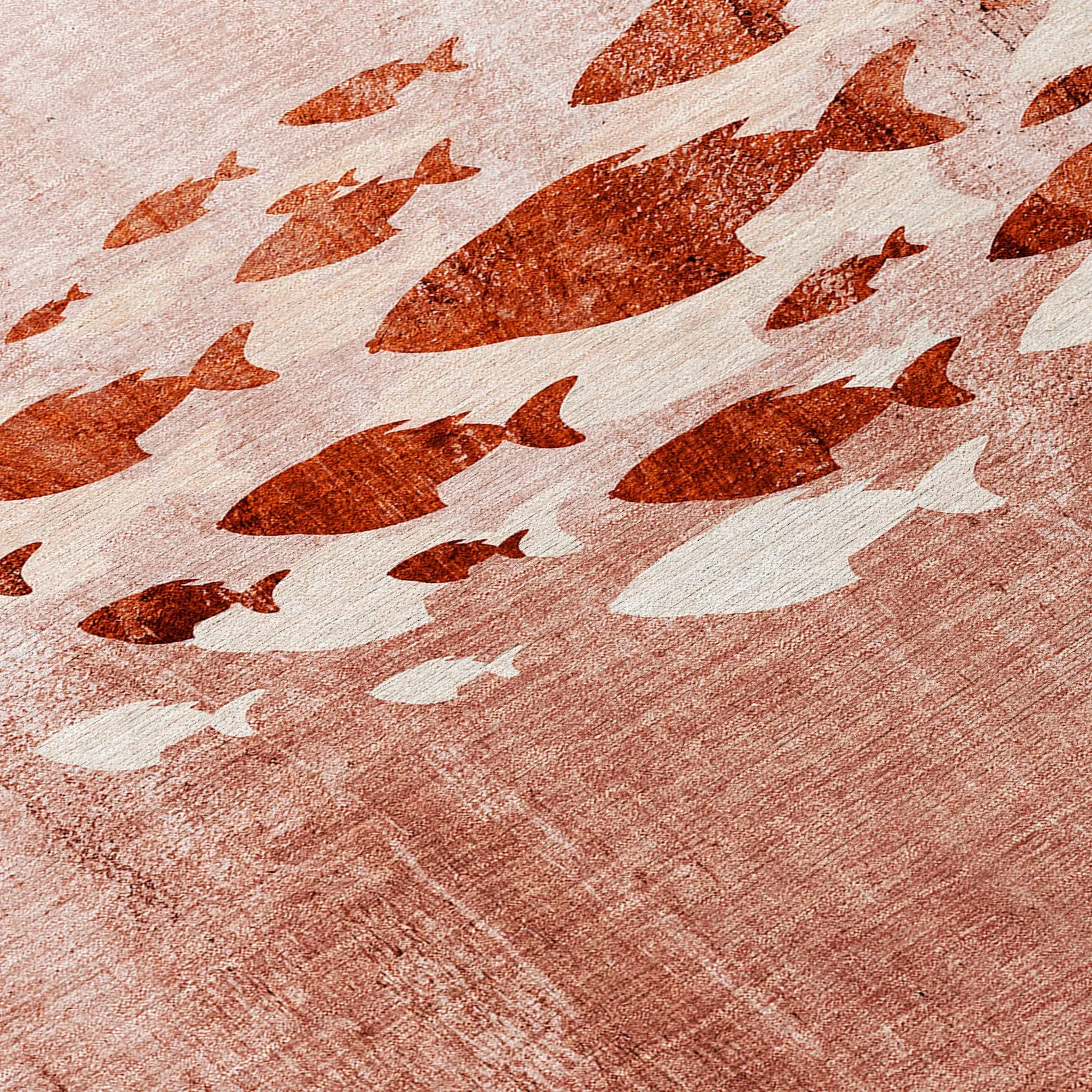 Machine Washable Indoor/ Outdoor Chantille Modern Sea Life Rug