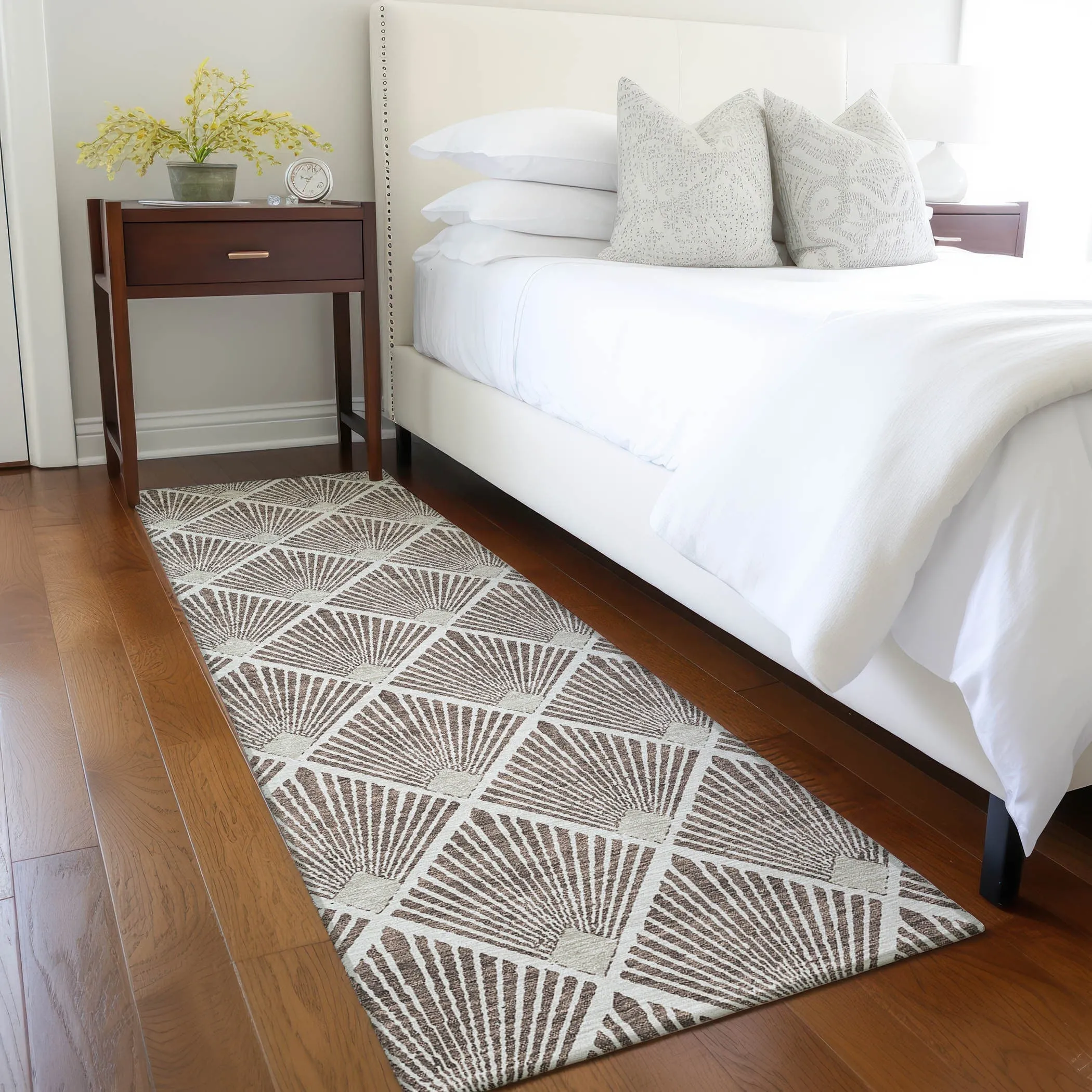 Machine Washable Indoor/ Outdoor Chantille Modern Shells Rug