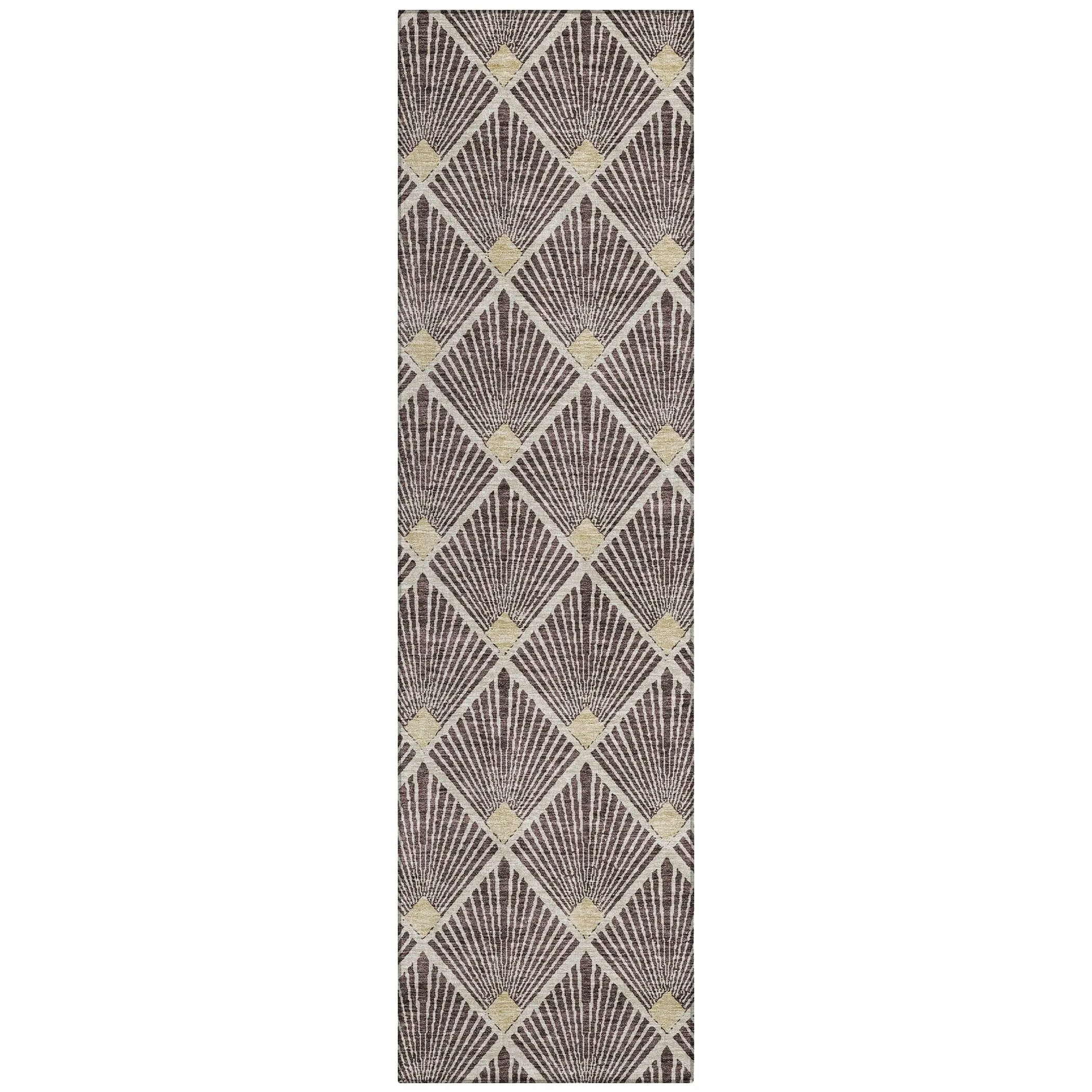Machine Washable Indoor/ Outdoor Chantille Modern Shells Rug