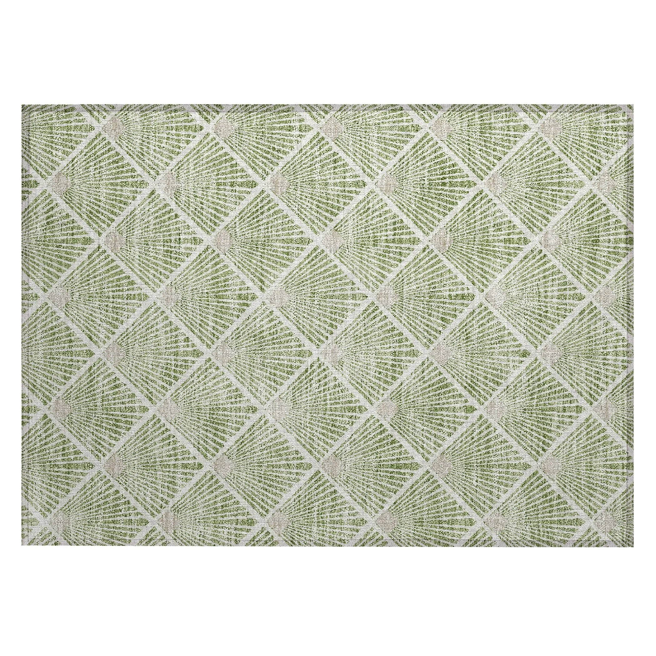 Machine Washable Indoor/ Outdoor Chantille Modern Shells Rug