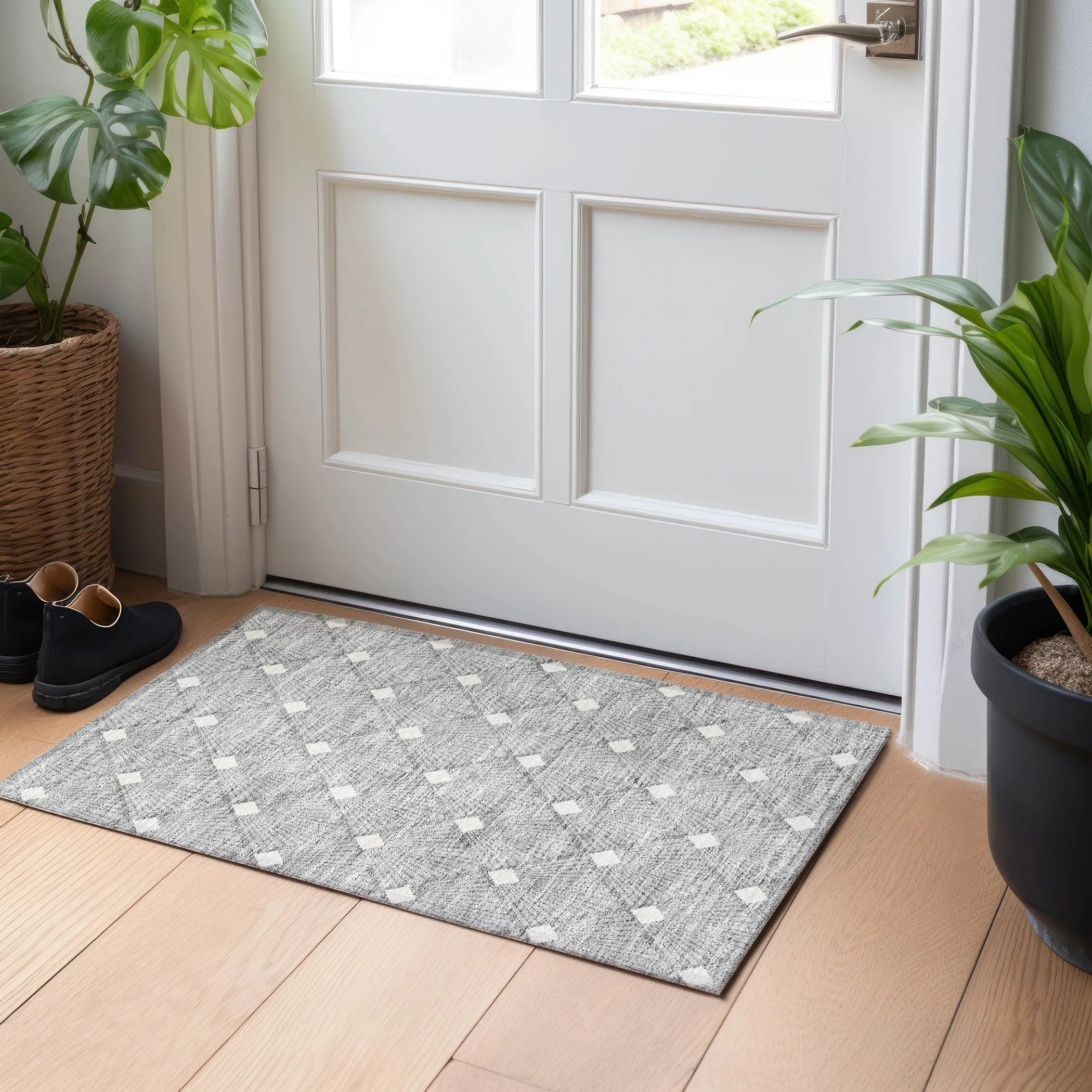 Machine Washable Indoor/ Outdoor Chantille Modern Shells Rug