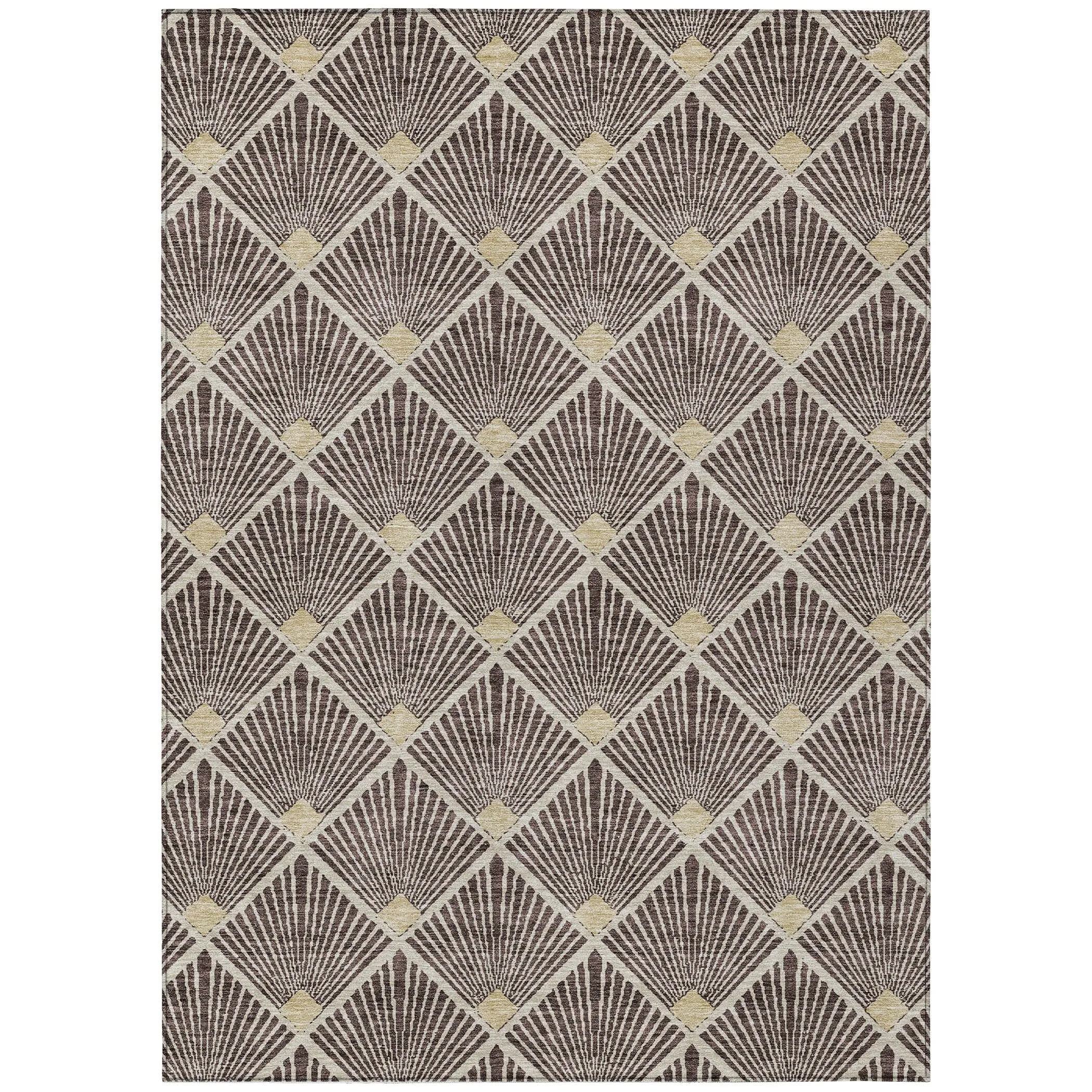 Machine Washable Indoor/ Outdoor Chantille Modern Shells Rug