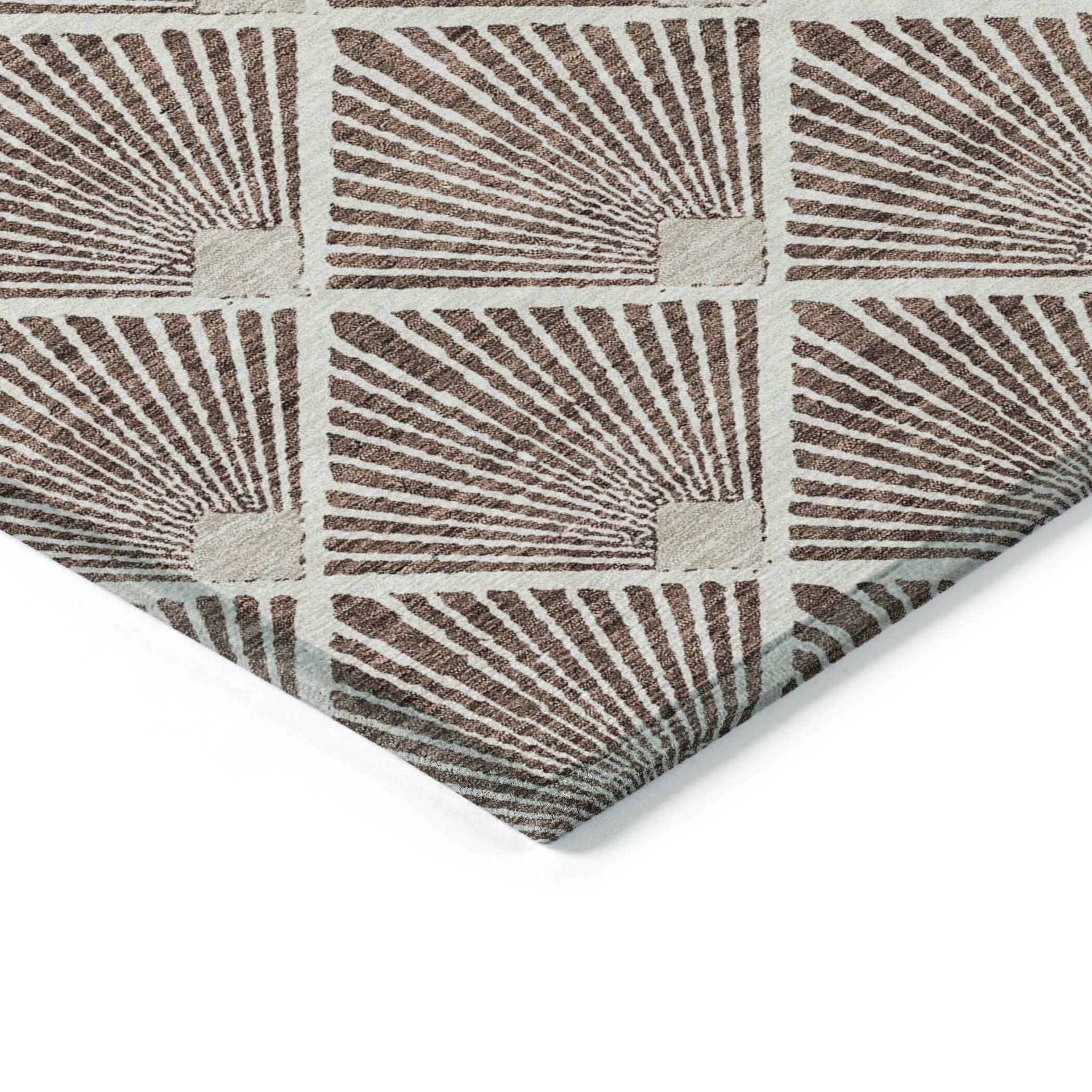 Machine Washable Indoor/ Outdoor Chantille Modern Shells Rug