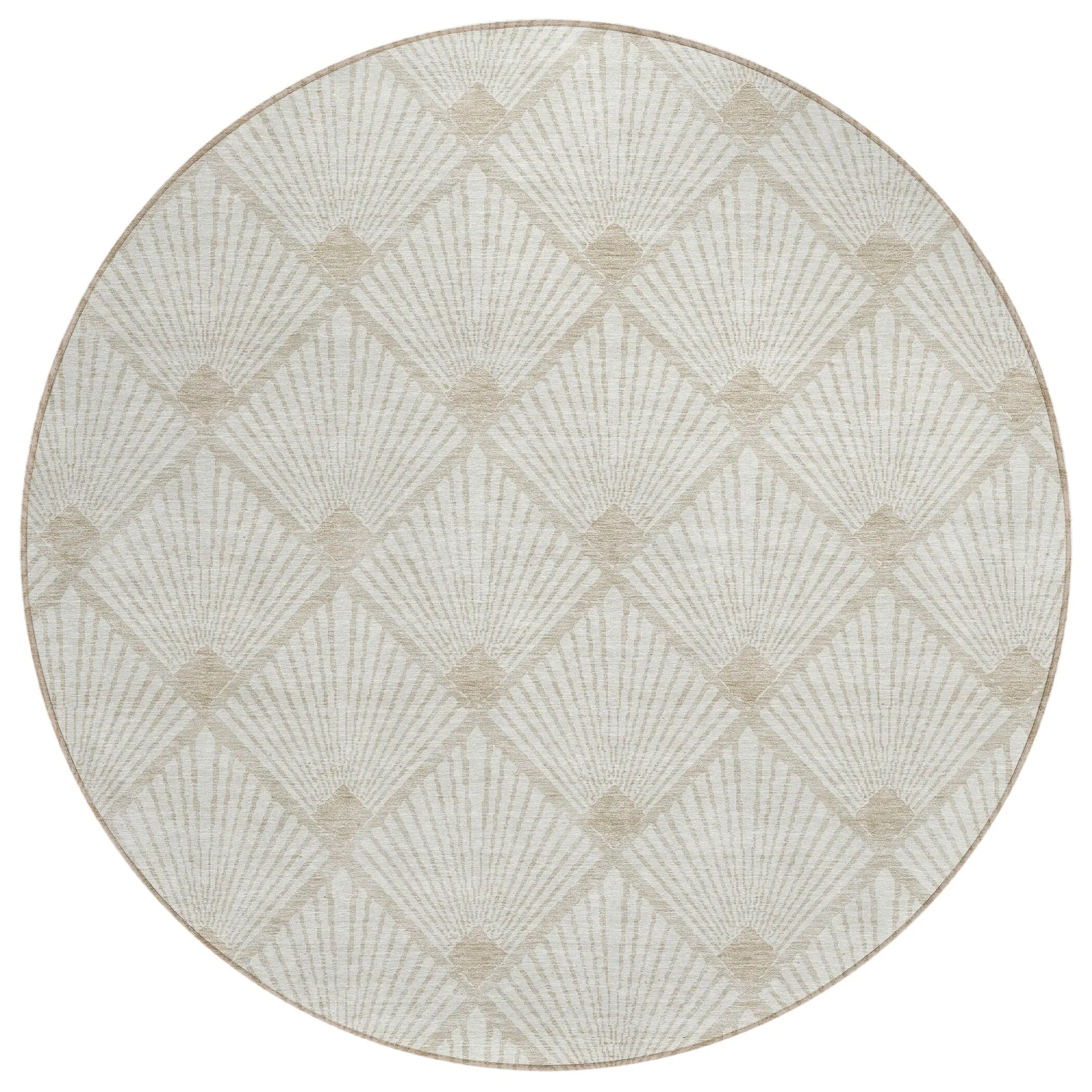 Machine Washable Indoor/ Outdoor Chantille Modern Shells Rug