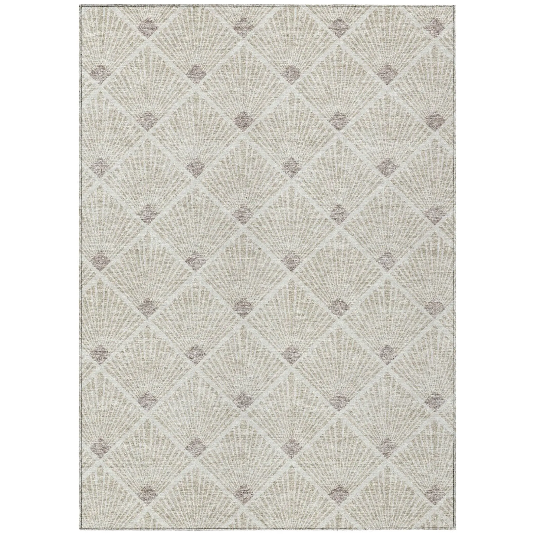 Machine Washable Indoor/ Outdoor Chantille Modern Shells Rug
