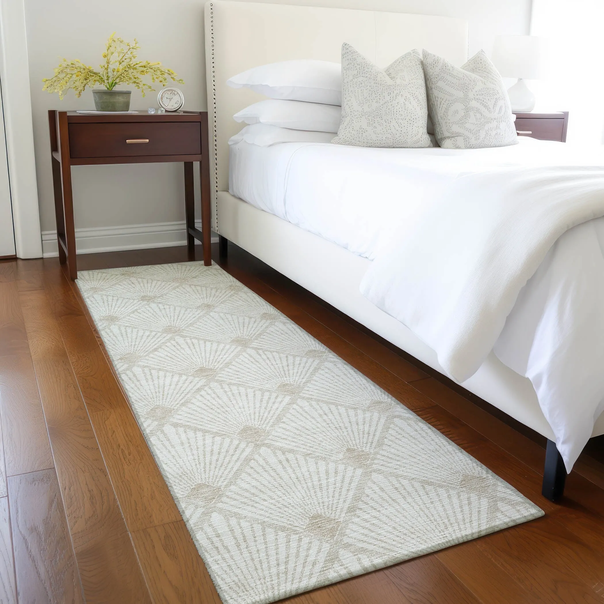 Machine Washable Indoor/ Outdoor Chantille Modern Shells Rug